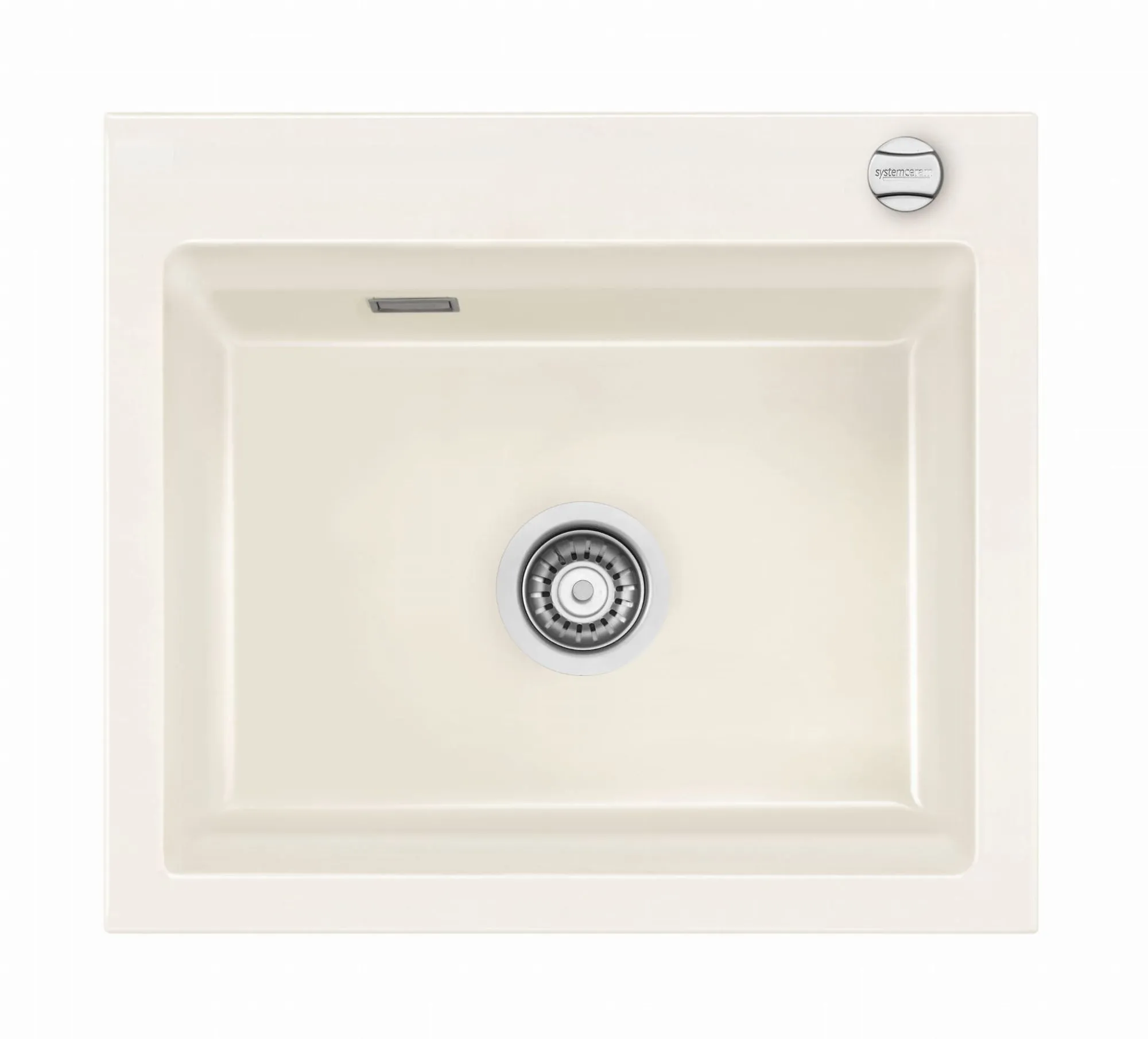 Systemceram Kara 57 Magnolia zlewozmywak ceramiczny, korek manualny