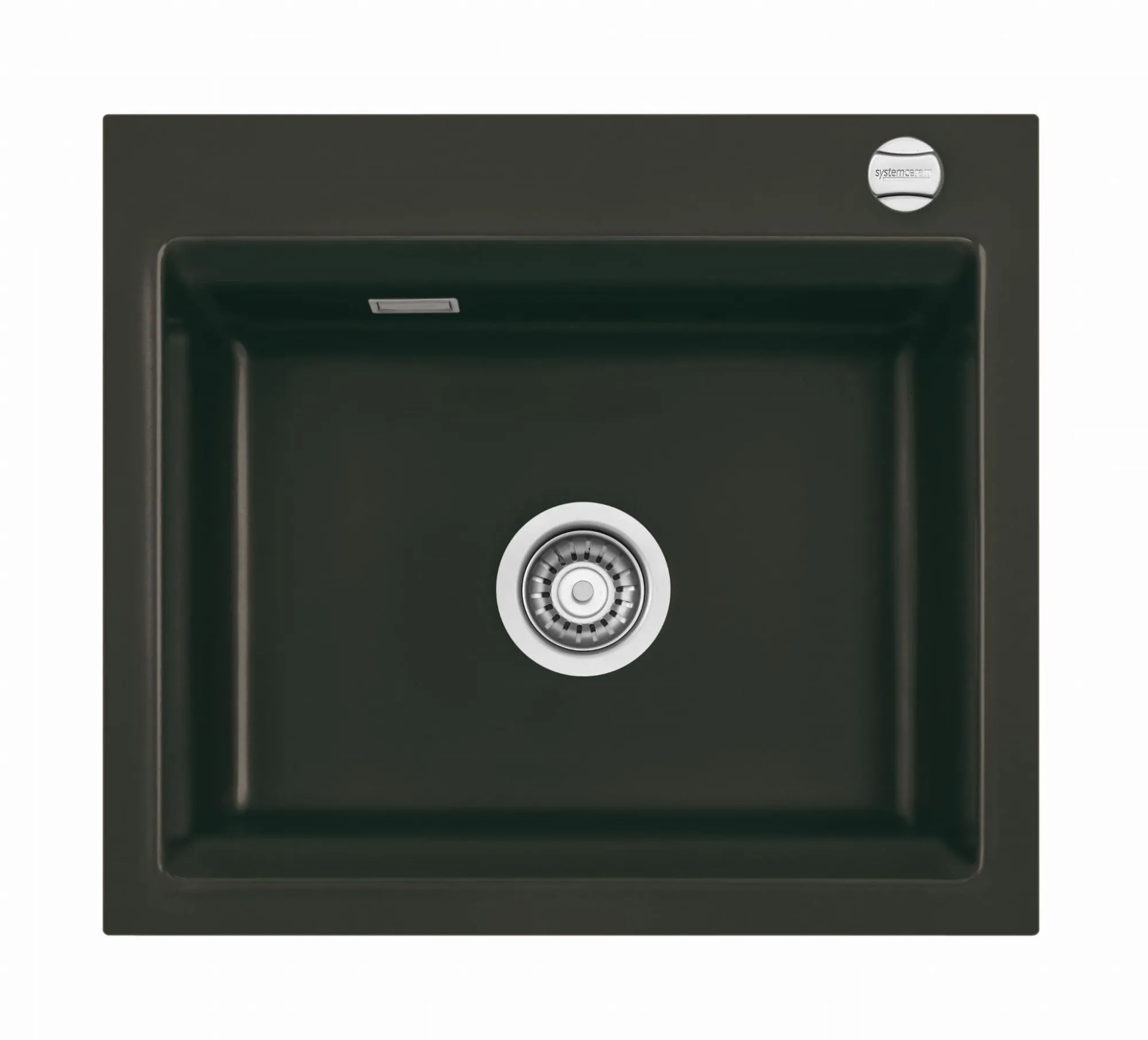 Systemceram Kara 57 Nigra zlewozmywak ceramiczny, korek manualny