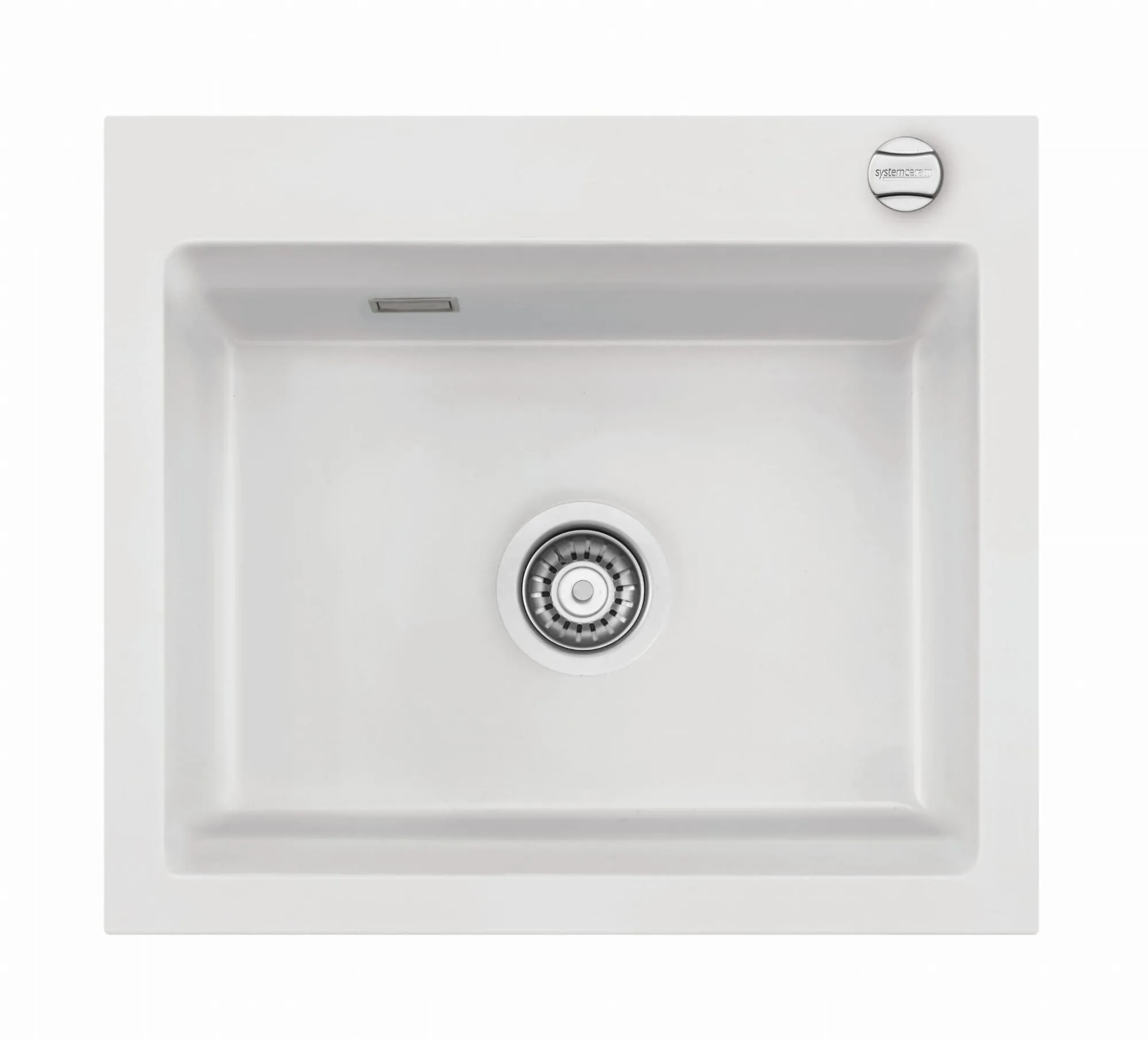 Systemceram Kara 57 Polar zlewozmywak ceramiczny, korek manualny