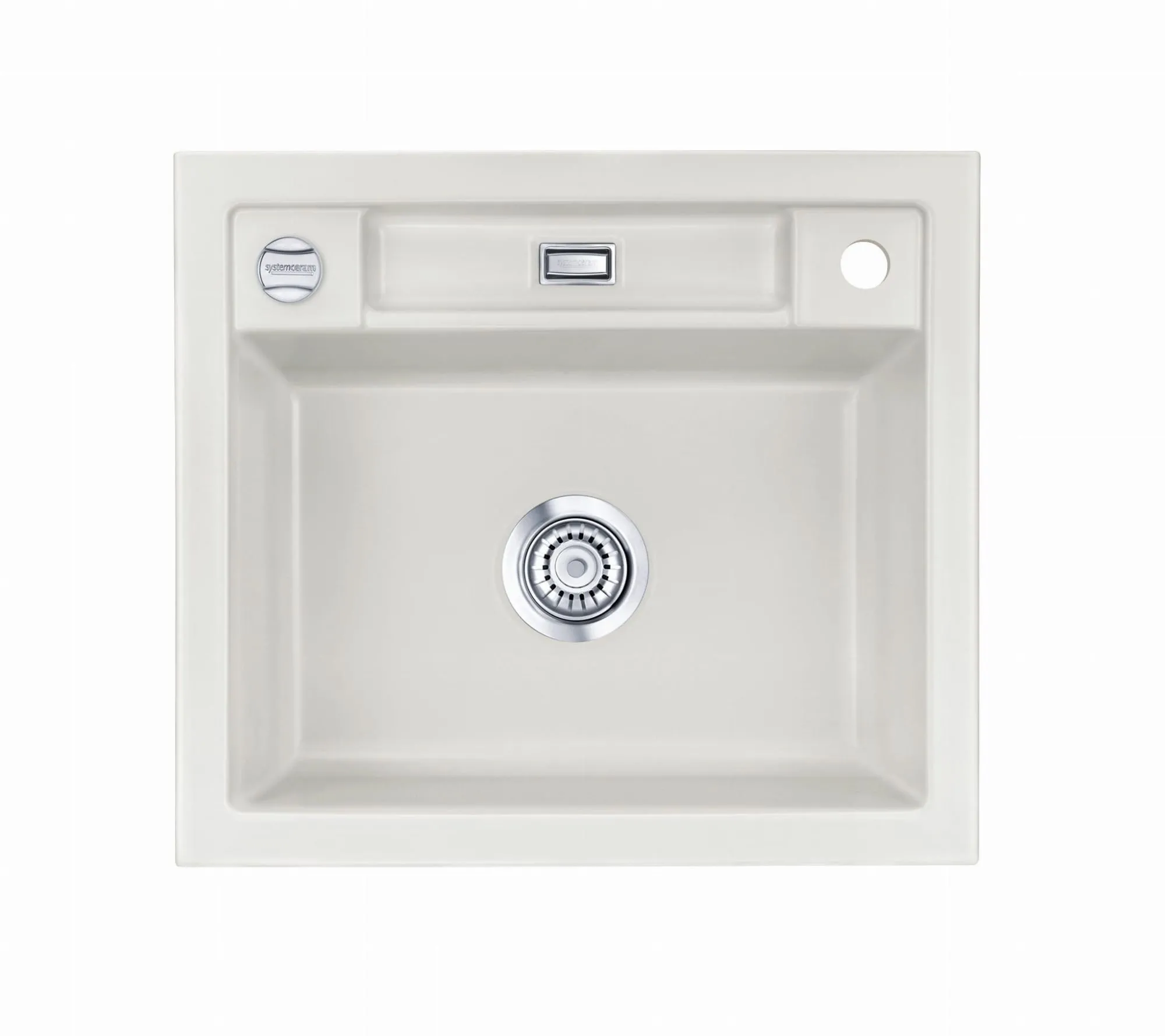 Systemceram Bela 57 Alu, zlewozmywak ceramiczn, korek manualny