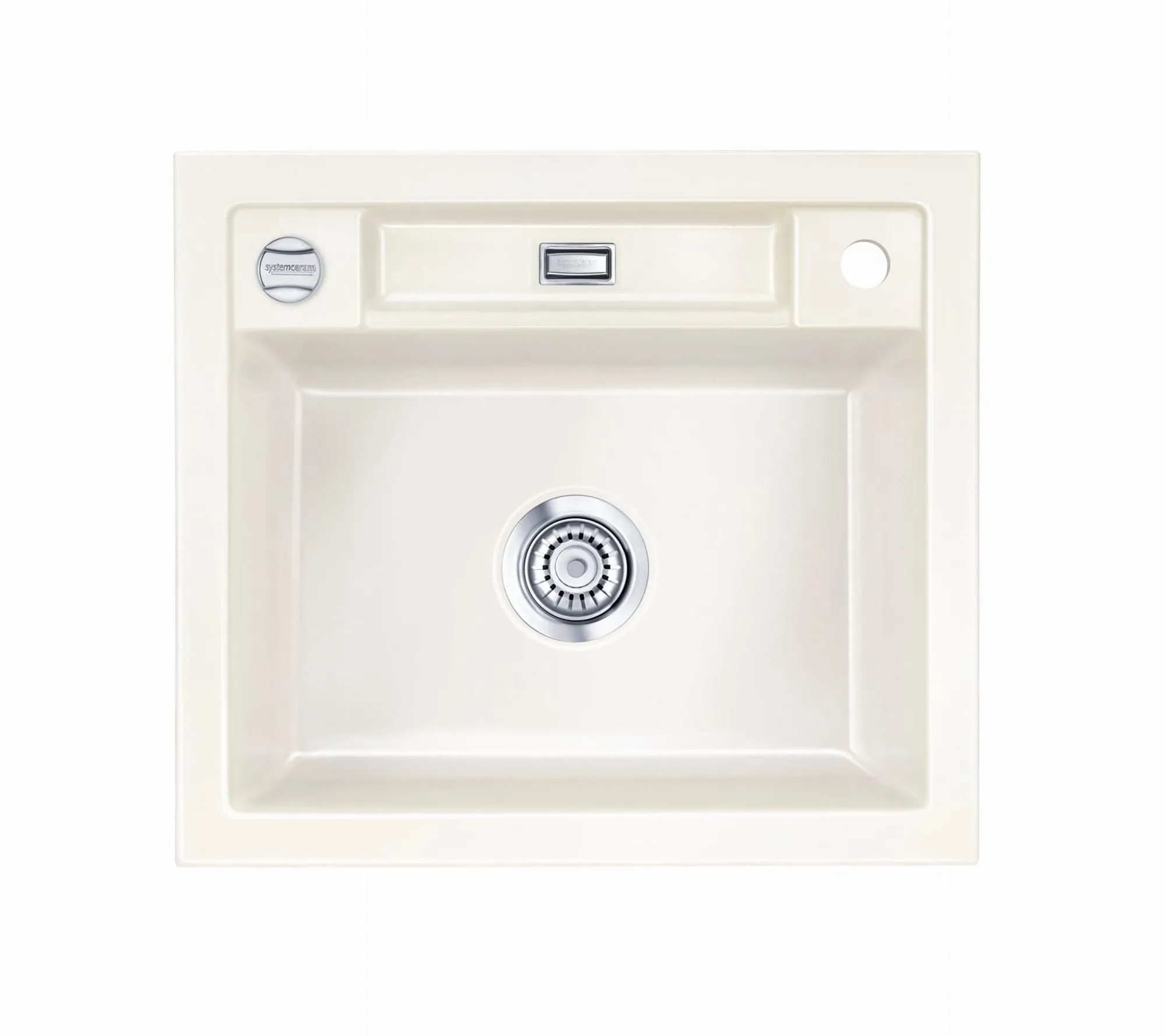 Systemceram Bela 57 Magnolia, zlewozmywak ceramiczn, korek manualny