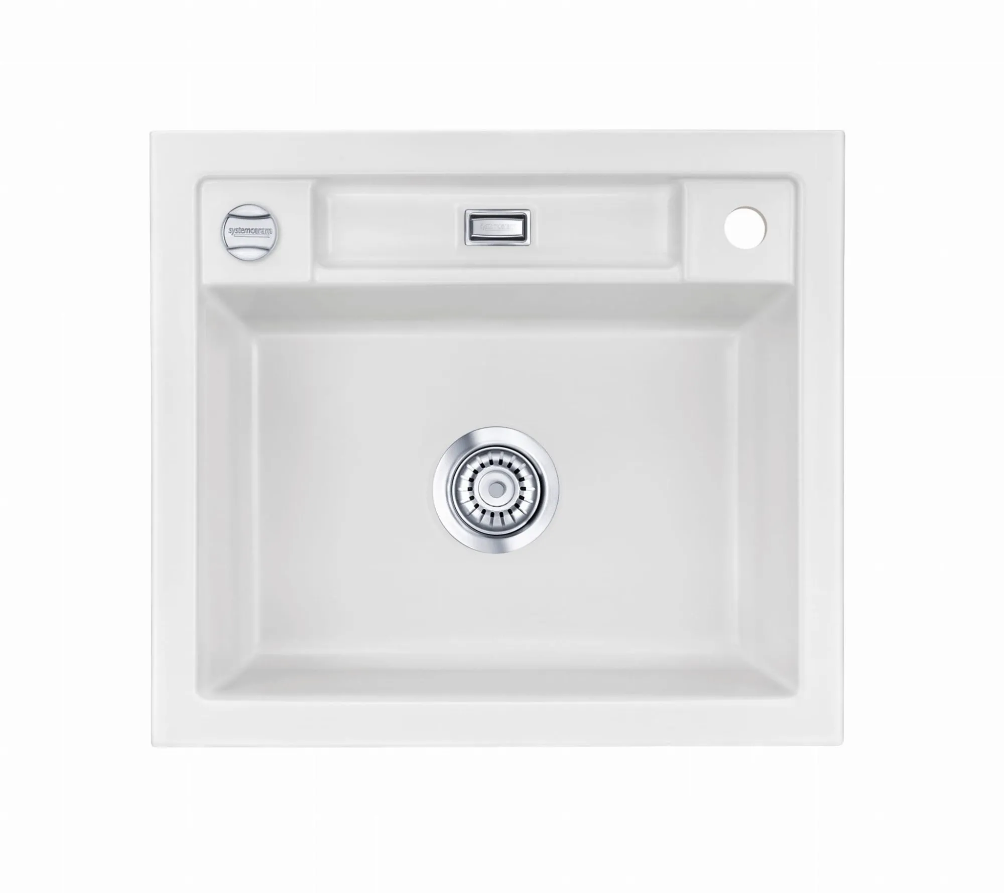 Systemceram Bela 57 Satin, zlewozmywak ceramiczny, korek manualny