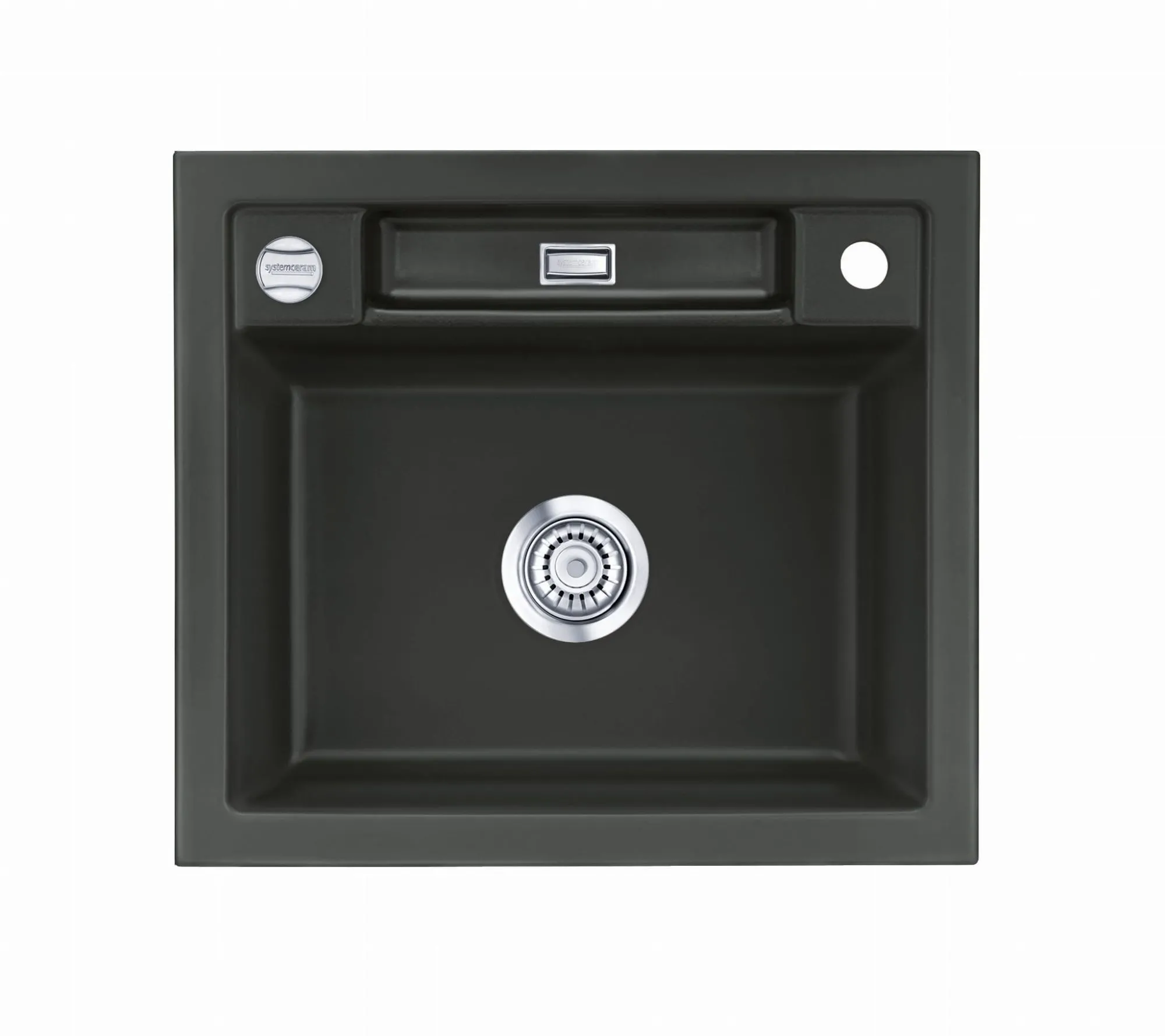 Systemceram Bela 57 Schiefer, zlewozmywak ceramiczny, korek manualny