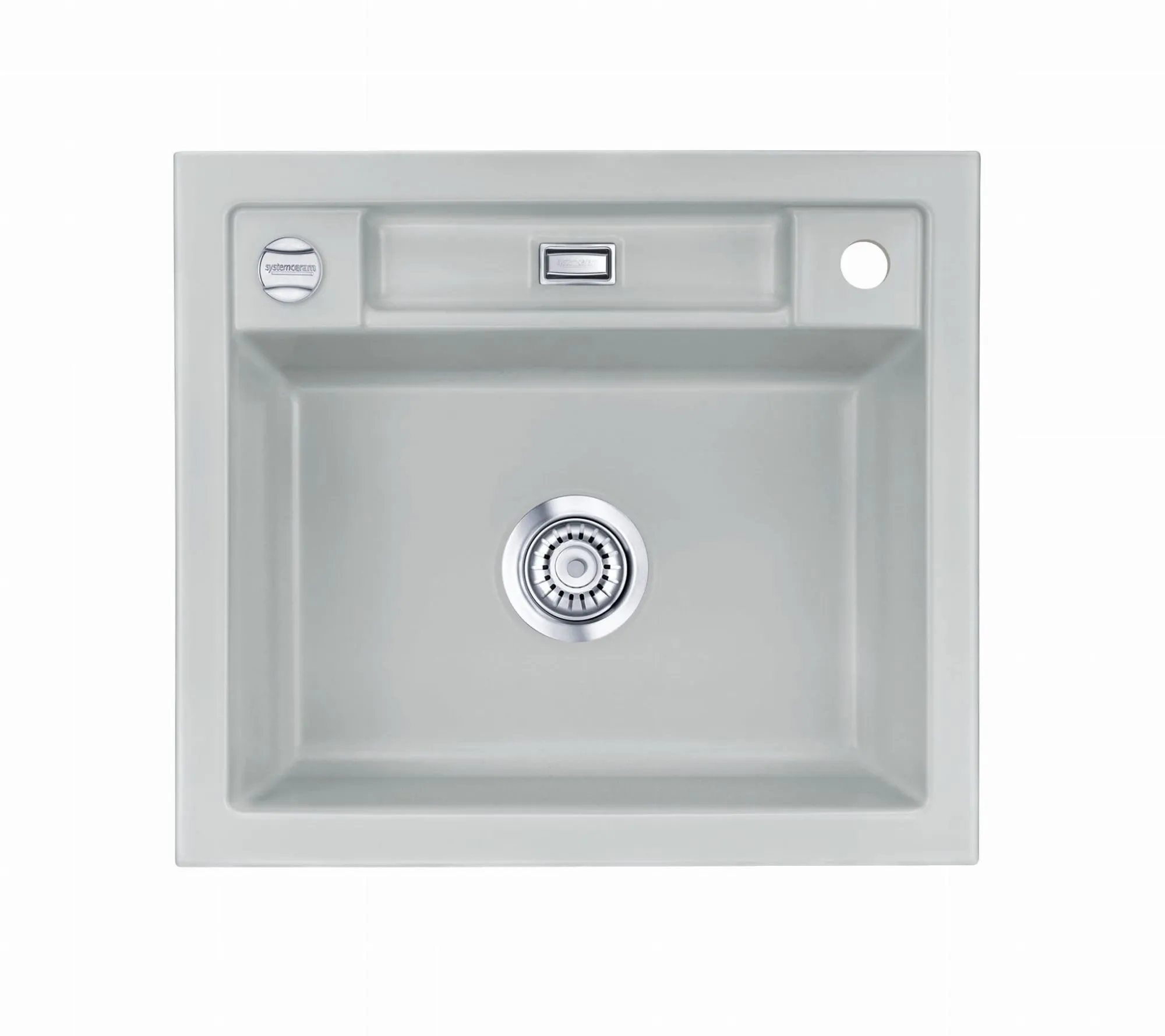 Systemceram Bela 57 Tytan, zlewozmywak ceramiczny, korek manualny