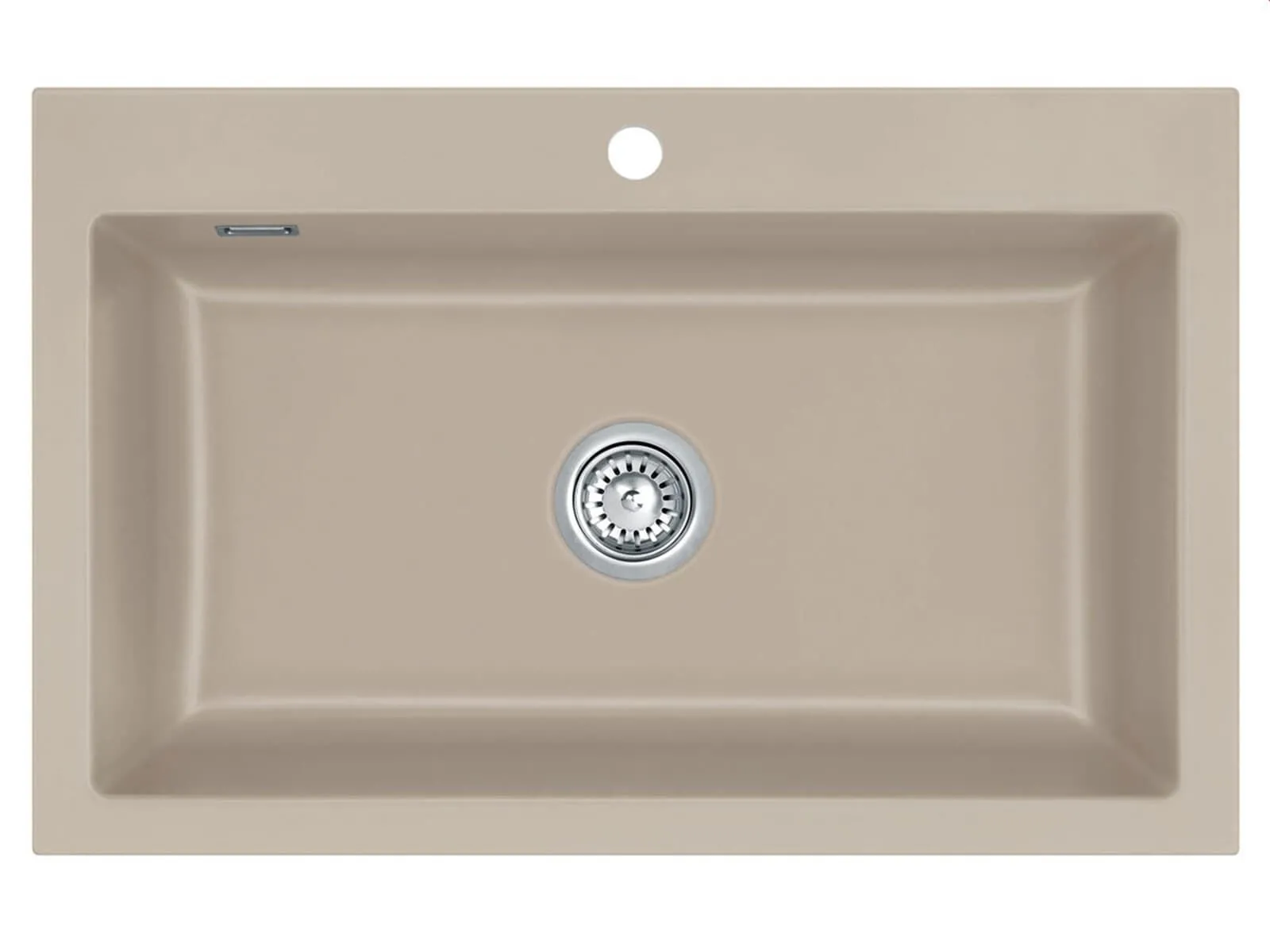 Systemceram Mera 80 Fango Zlew ceramiczny, korek manualny