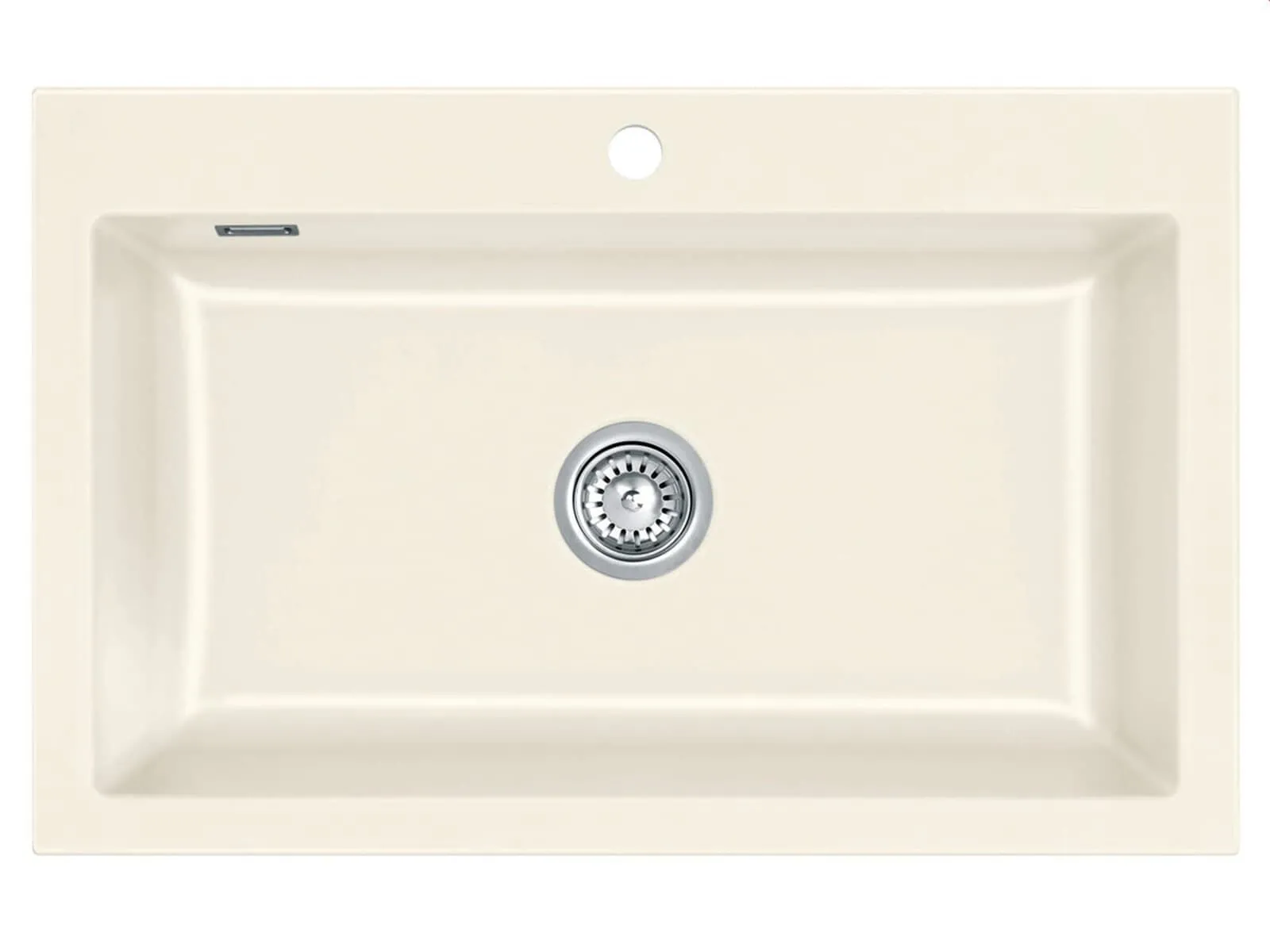 Systemceram Mera 80 Magnolia Zlew ceramiczny, korek manualny