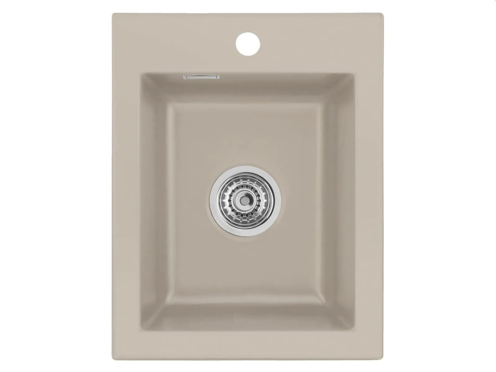 Systemceram Mera 39 Fango, zlewozmywak ceramiczny , korek manualny