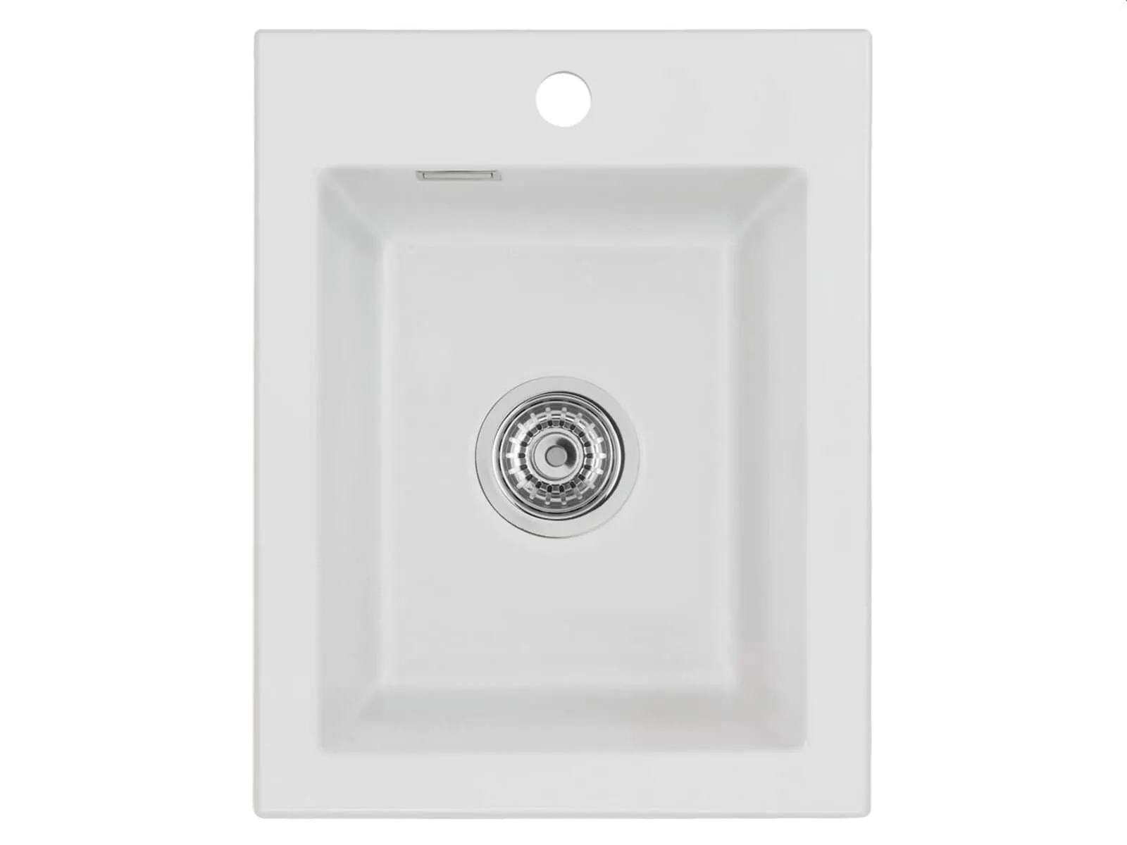 Systemceram Mera 39 Alu, zlewozmywak ceramiczny , korek manualny