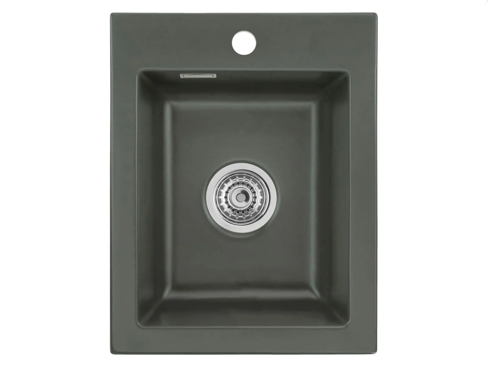 Systemceram Mera 39 Lava, zlewozmywak ceramiczny , korek manualny