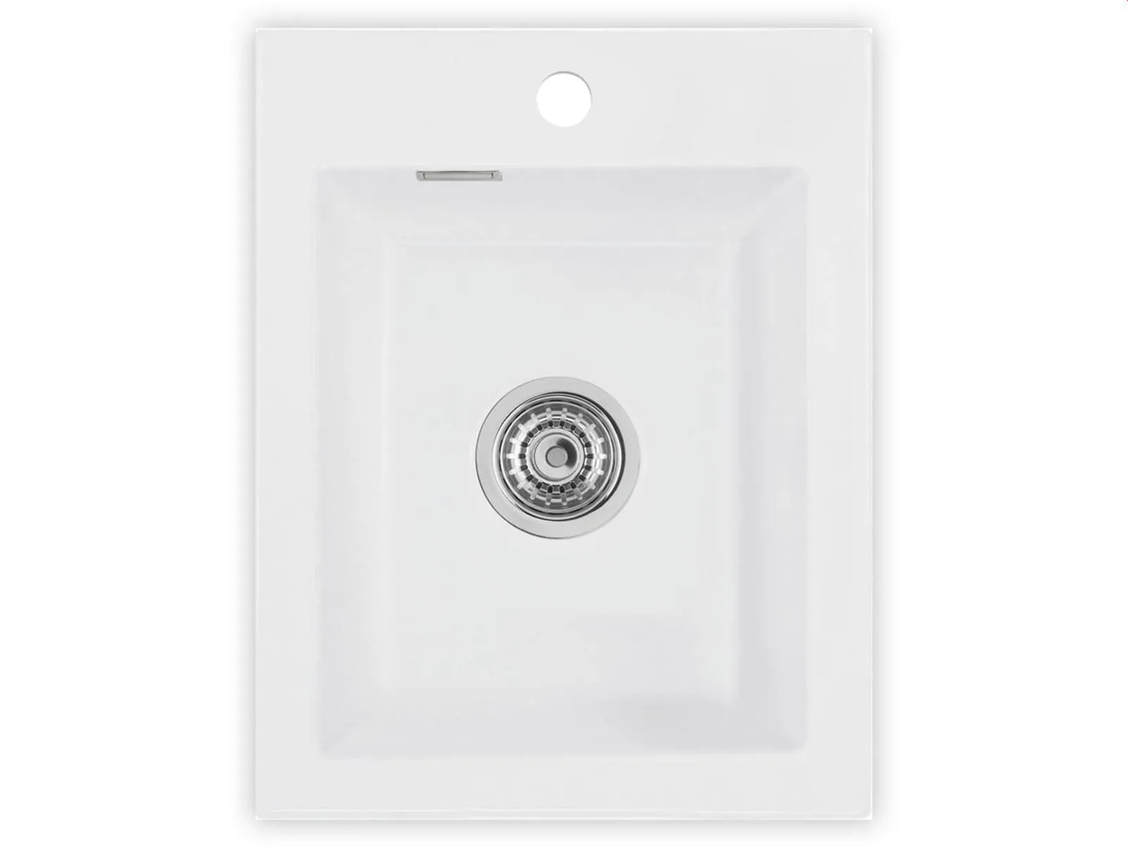 Systemceram Mera 39 Polar, zlewozmywak ceramiczny , korek manualny