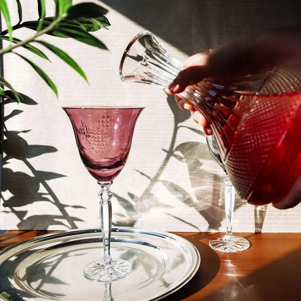 Crystal Julia Kieliszek kryształowy do wina róż Łatki