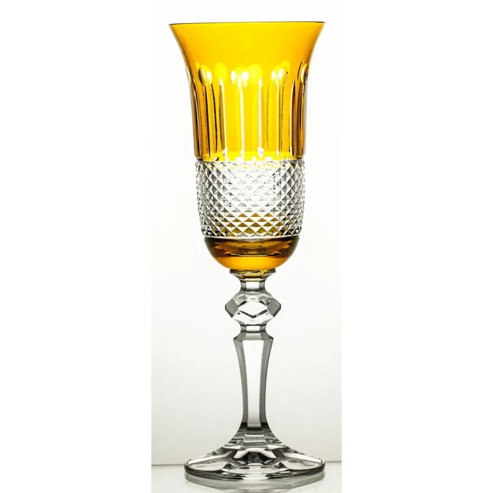 Crystal Julia Kieliszki do szampana prosecco 6 sztuk bursztynowe szlif francuski