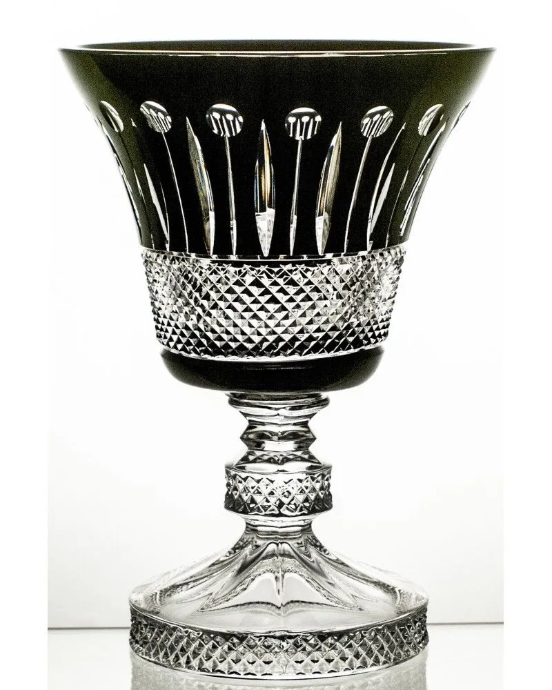 Crystal Julia Czarna owocarka kryształowa malowana na nodze