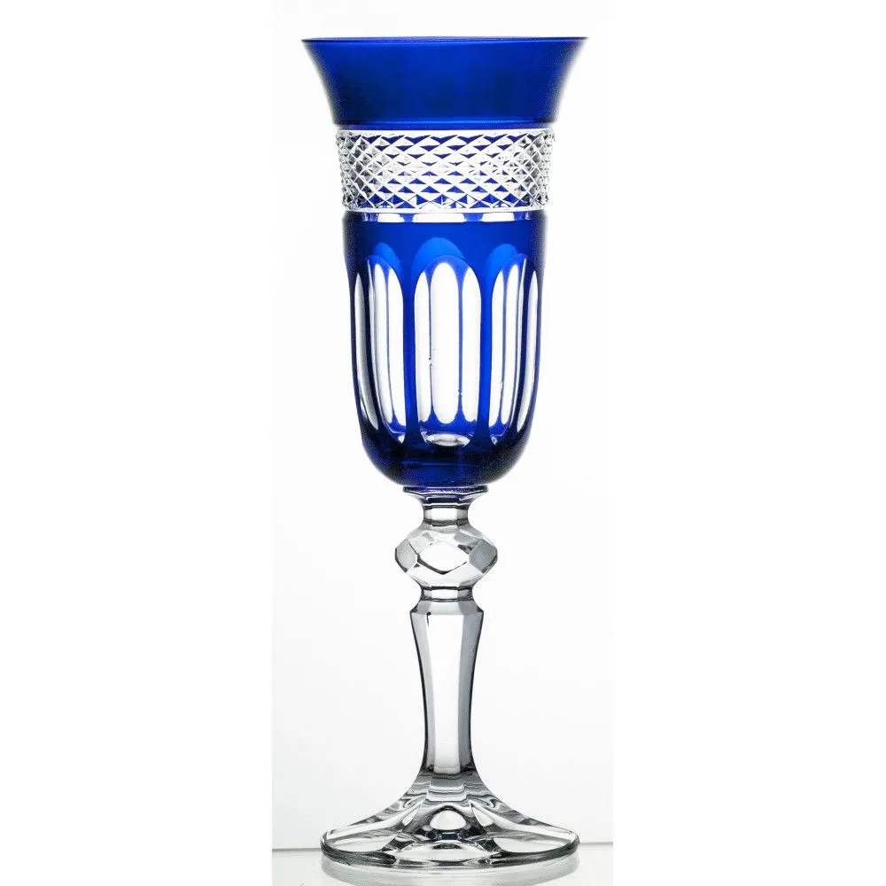 Crystal Julia Kieliszki do szampana prosecco 6 sztuk kobaltowe