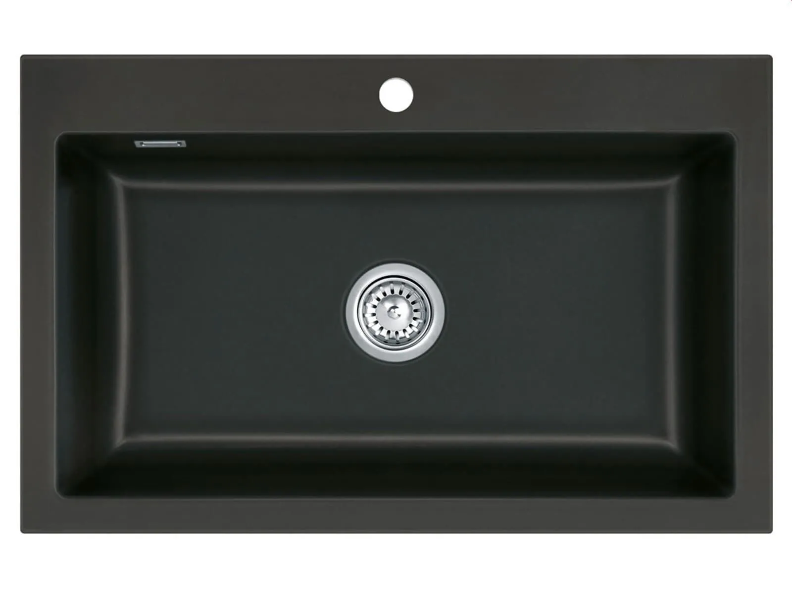 Systemceram Mera 80 Nigra Zlew ceramiczny, korek manualny