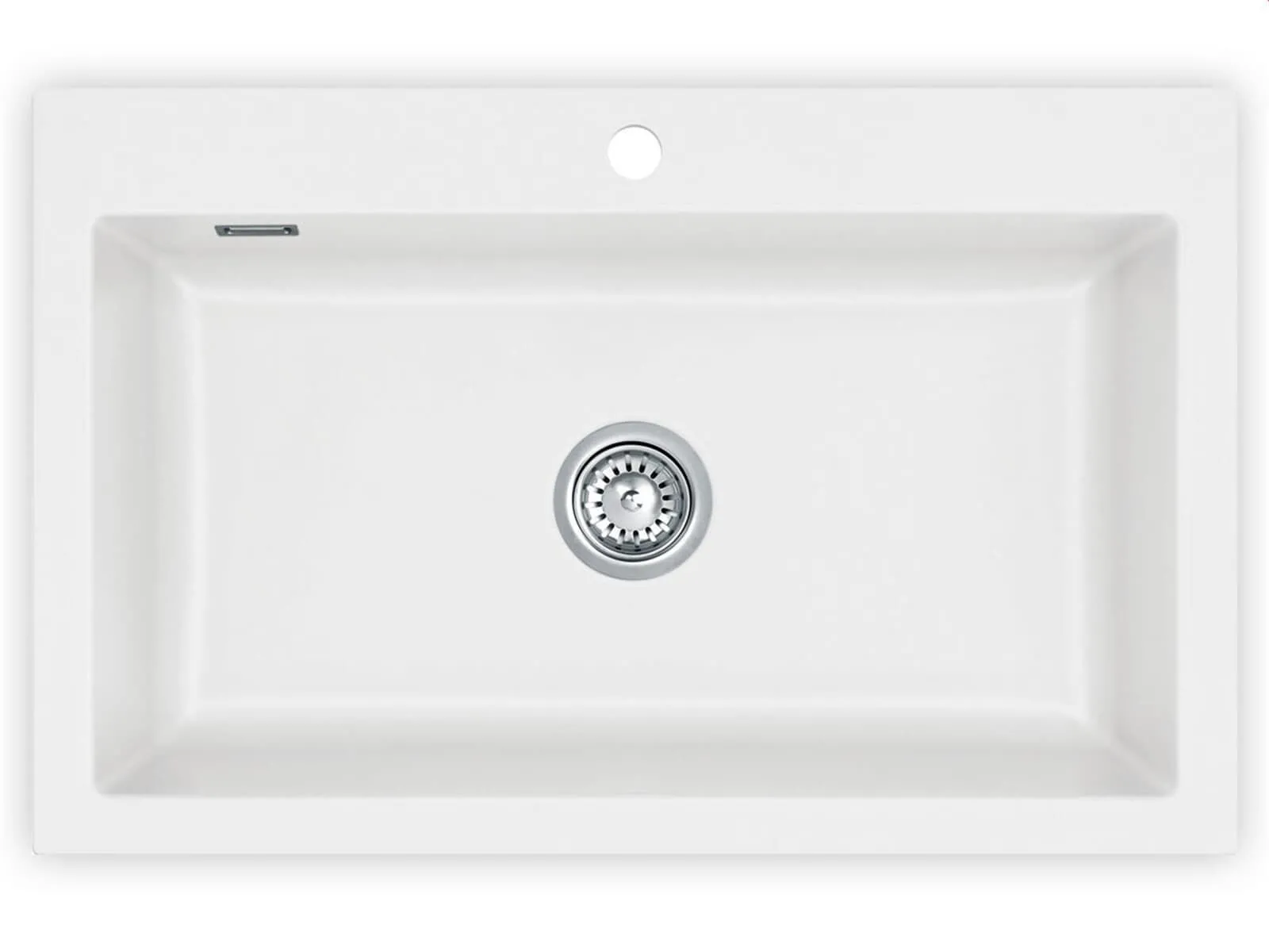 Systemceram Mera 80 Polar Zlew ceramiczny, korek manualny