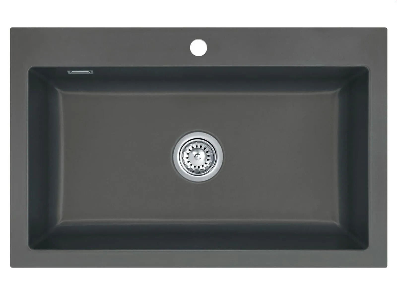 Systemceram Mera 80 Schiefer Zlew ceramiczny, korek manualny