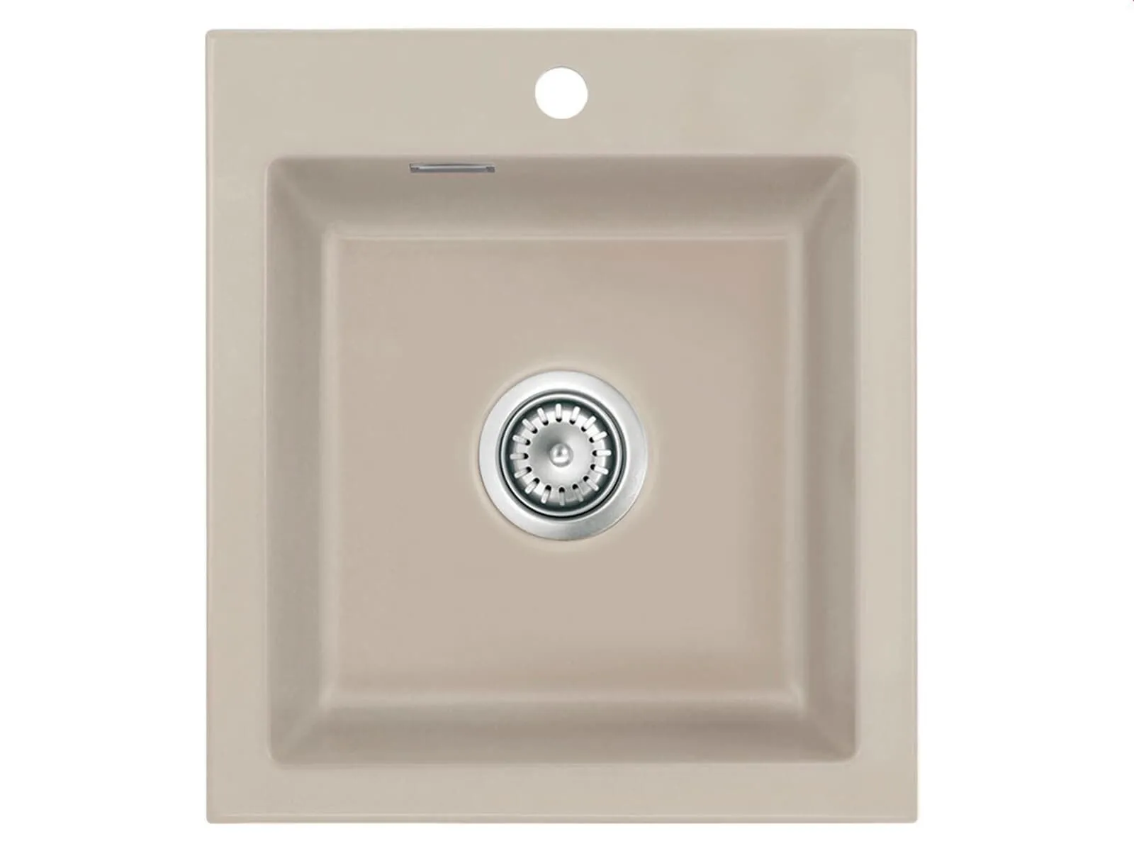 Systemceram Mera 46 Fango, Zlew ceramiczny, korek manualny