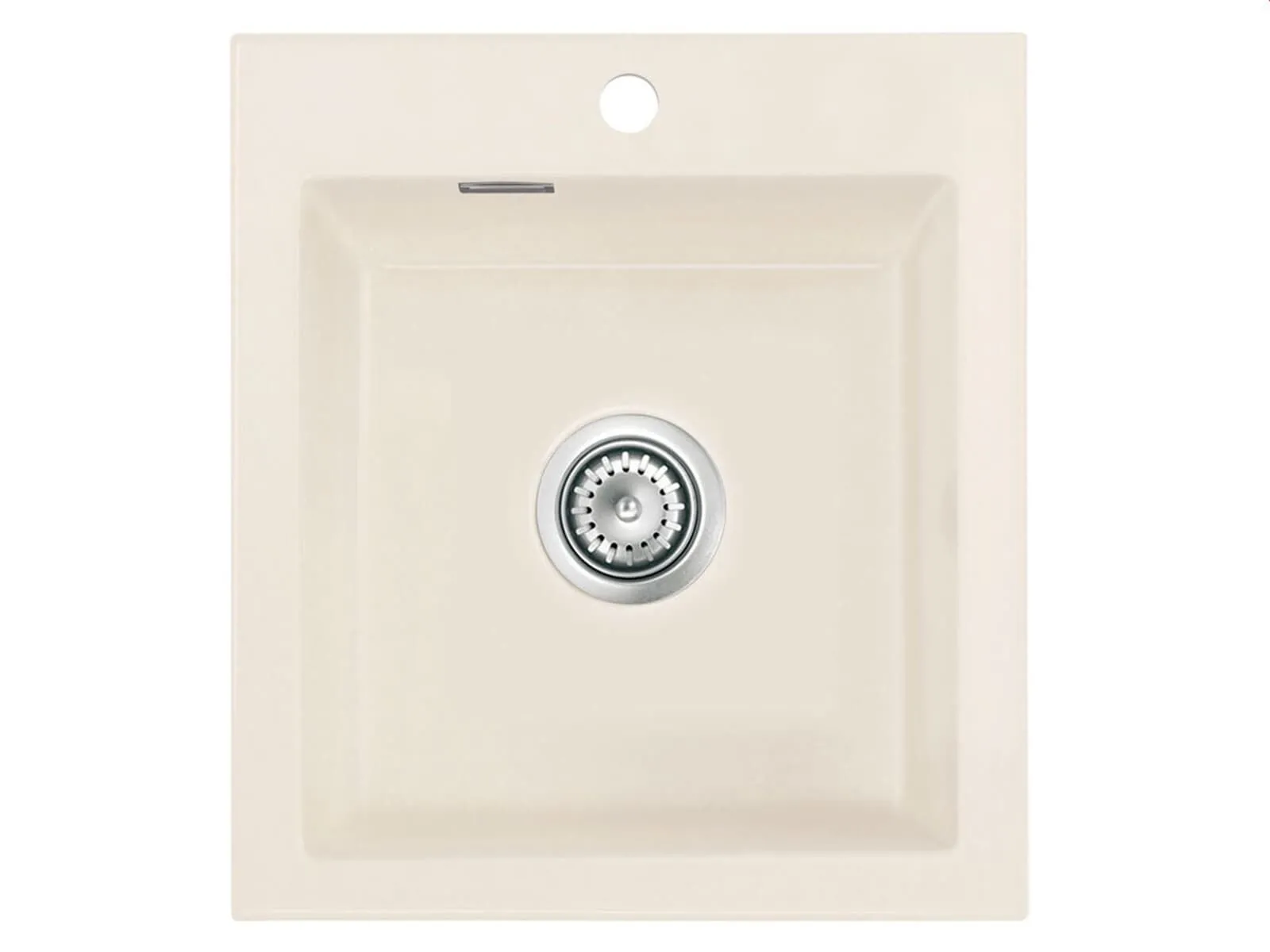 Systemceram Mera 46 Jasmin, Zlew ceramiczny, korek manualny