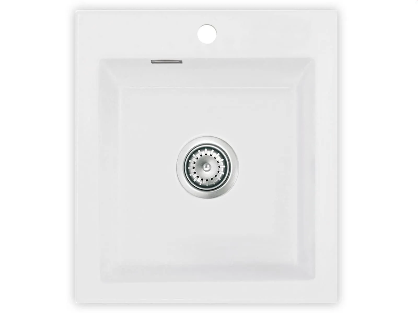 Systemceram Mera 46 Polar, Zlew ceramiczny, korek manualny