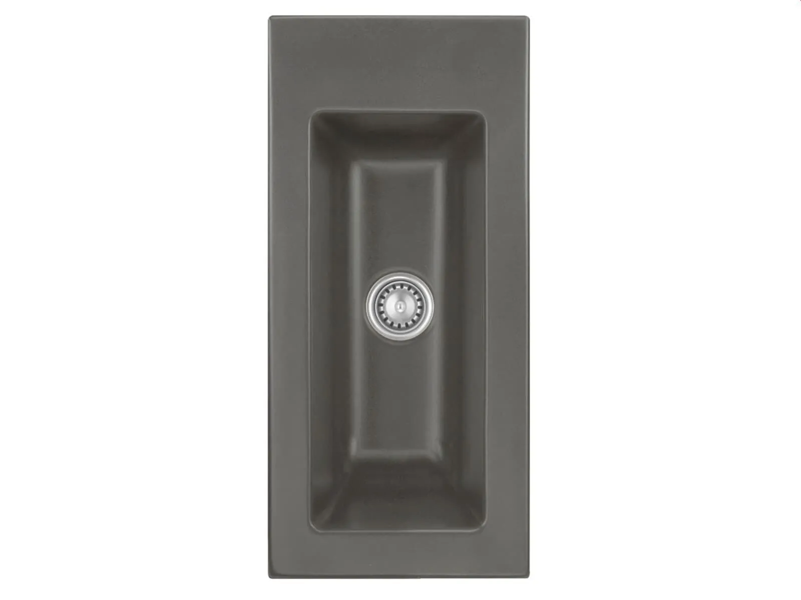 Systemceram Mera 24 Lava, Zlew ceramiczny, korek manualny