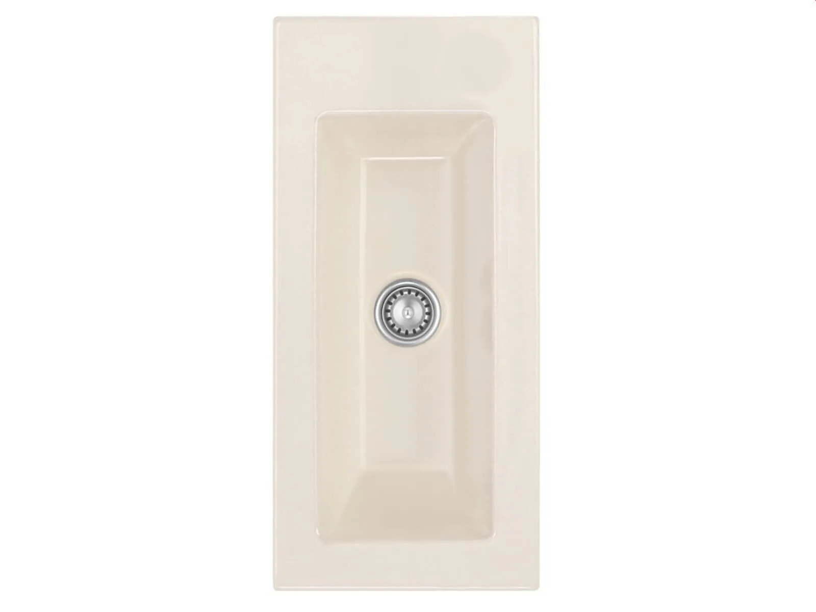 Systemceram Mera 24 Magnolia, Zlew ceramiczny, korek manualny