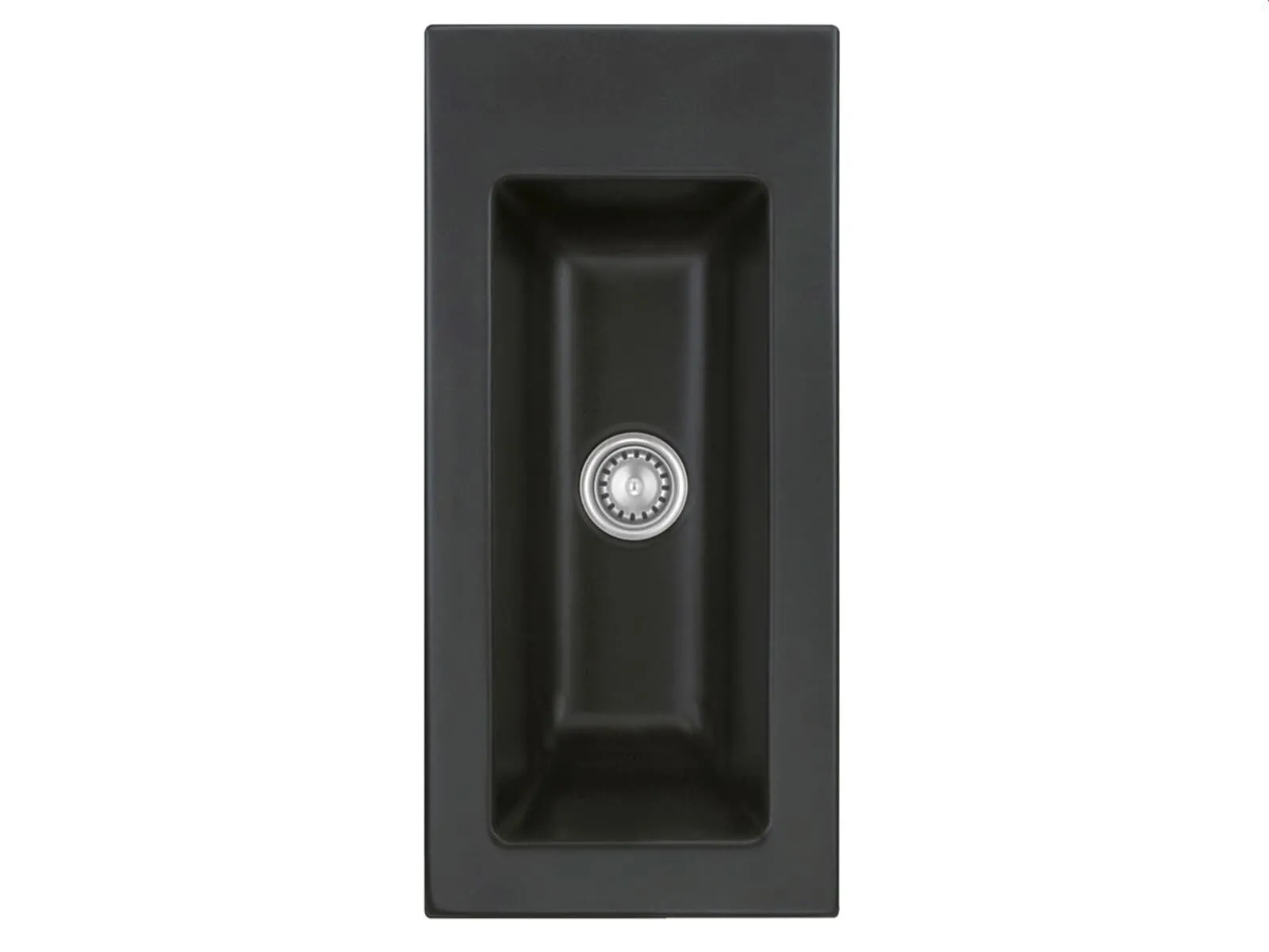 Systemceram Mera 24 Nigra, Zlew ceramiczny, korek manualny