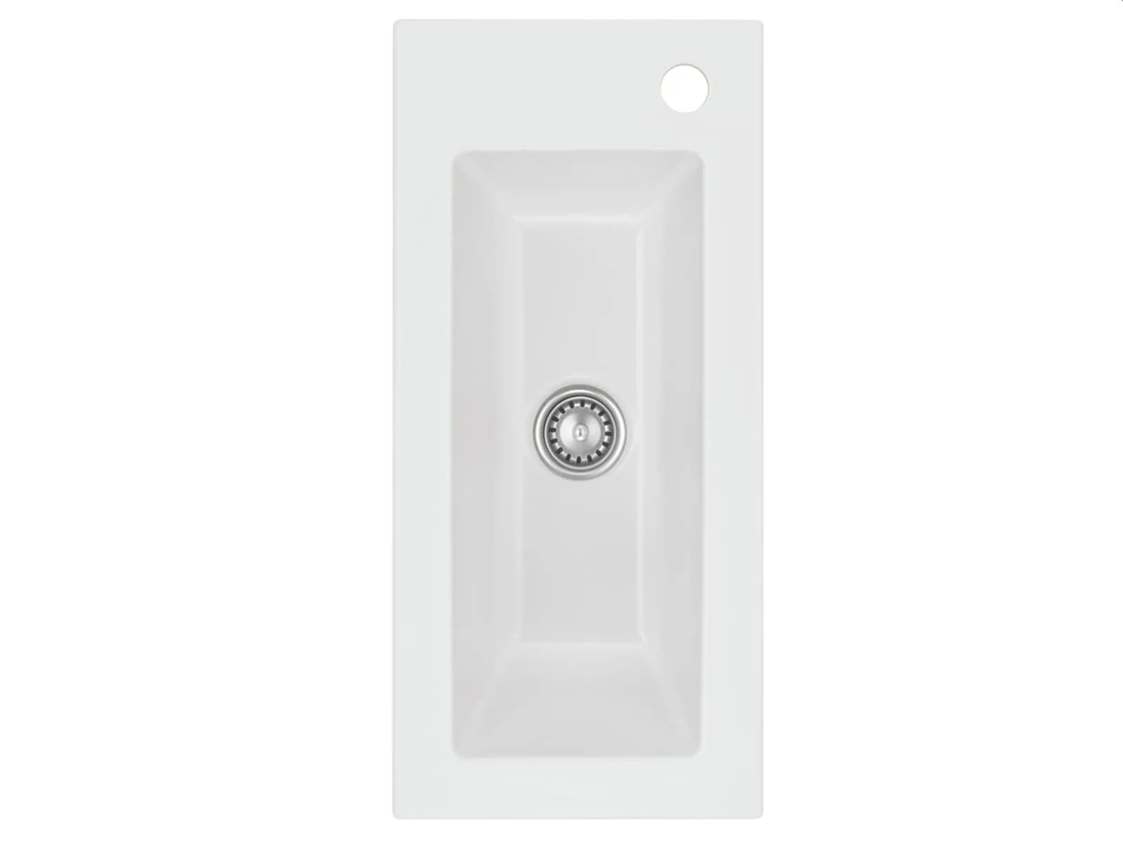 Systemceram Mera 24 Satin, Zlew ceramiczny, korek manualny