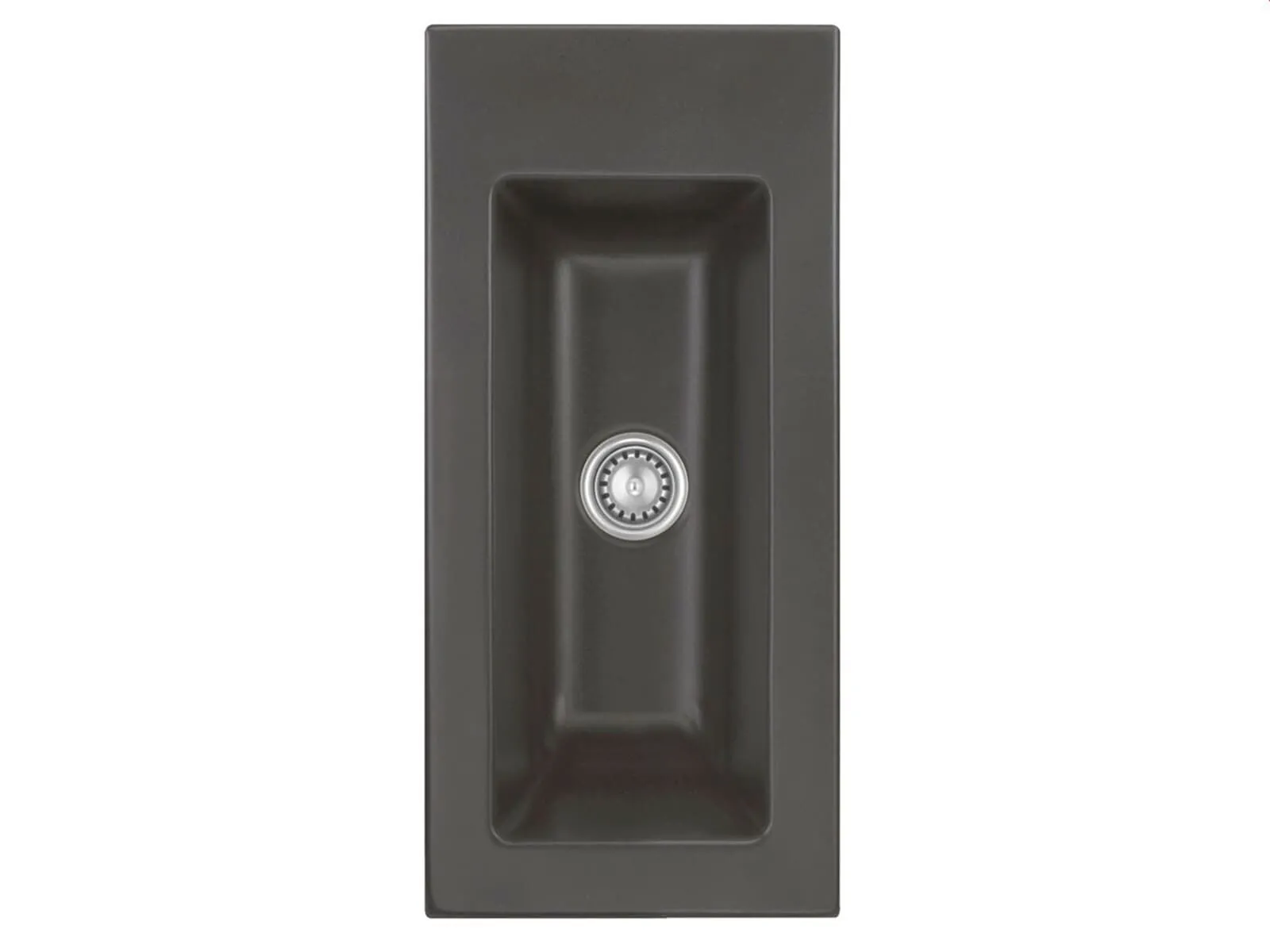Systemceram Mera 24 Schiefer, Zlew ceramiczny, korek manualny
