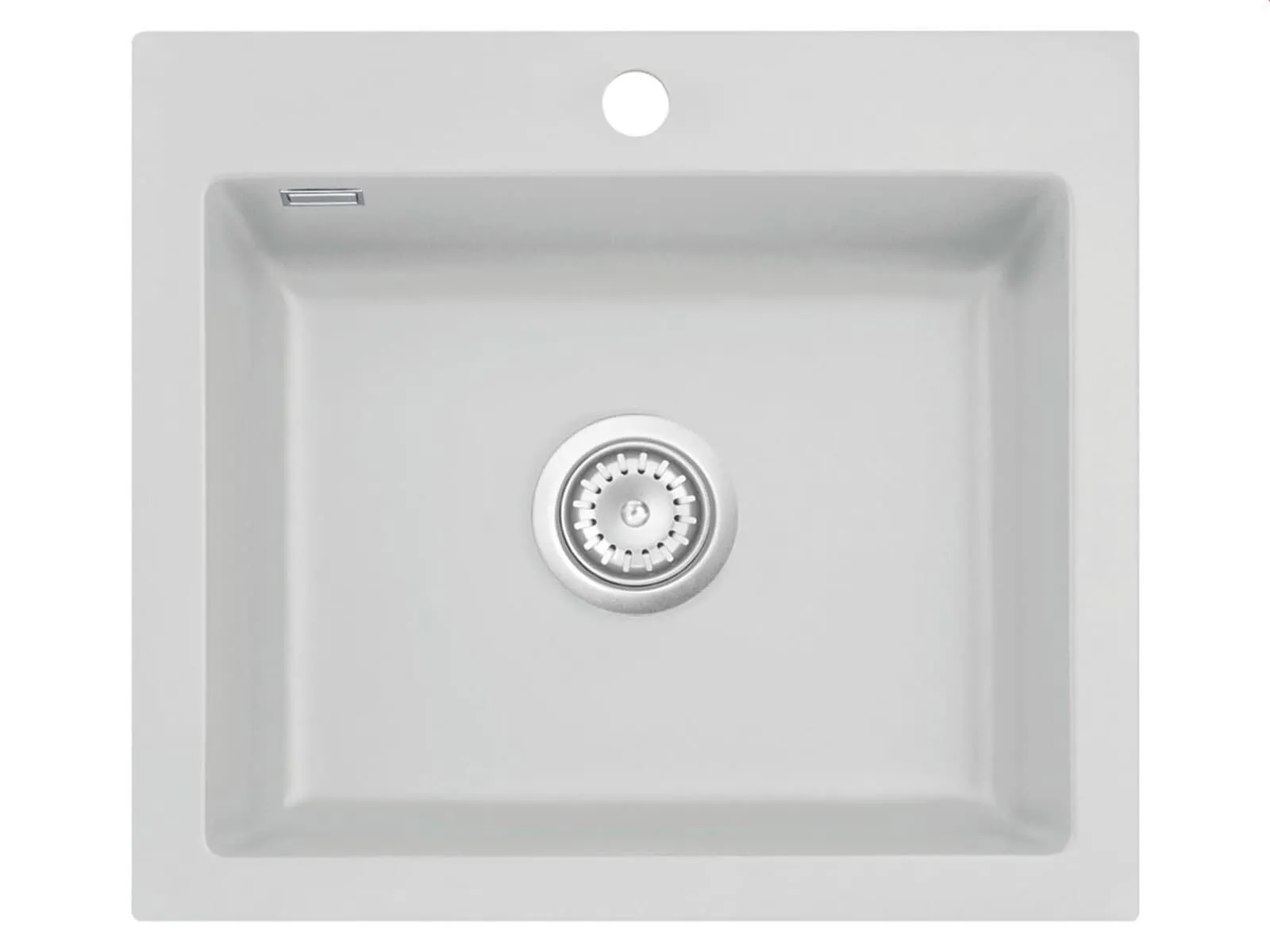 Systemceram Mera 57 Alu, Zlew ceramiczny, korek manualny