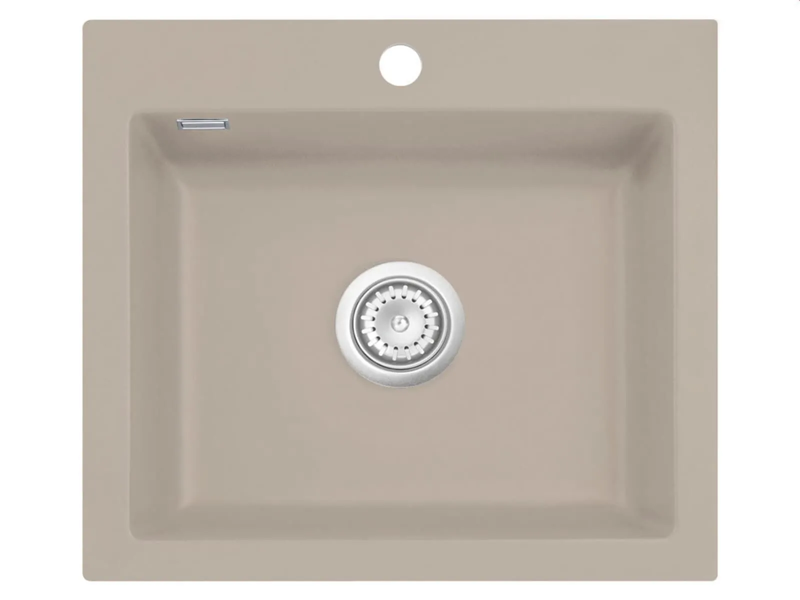 Systemceram Mera 57 Fango, Zlew ceramiczny, korek manualny