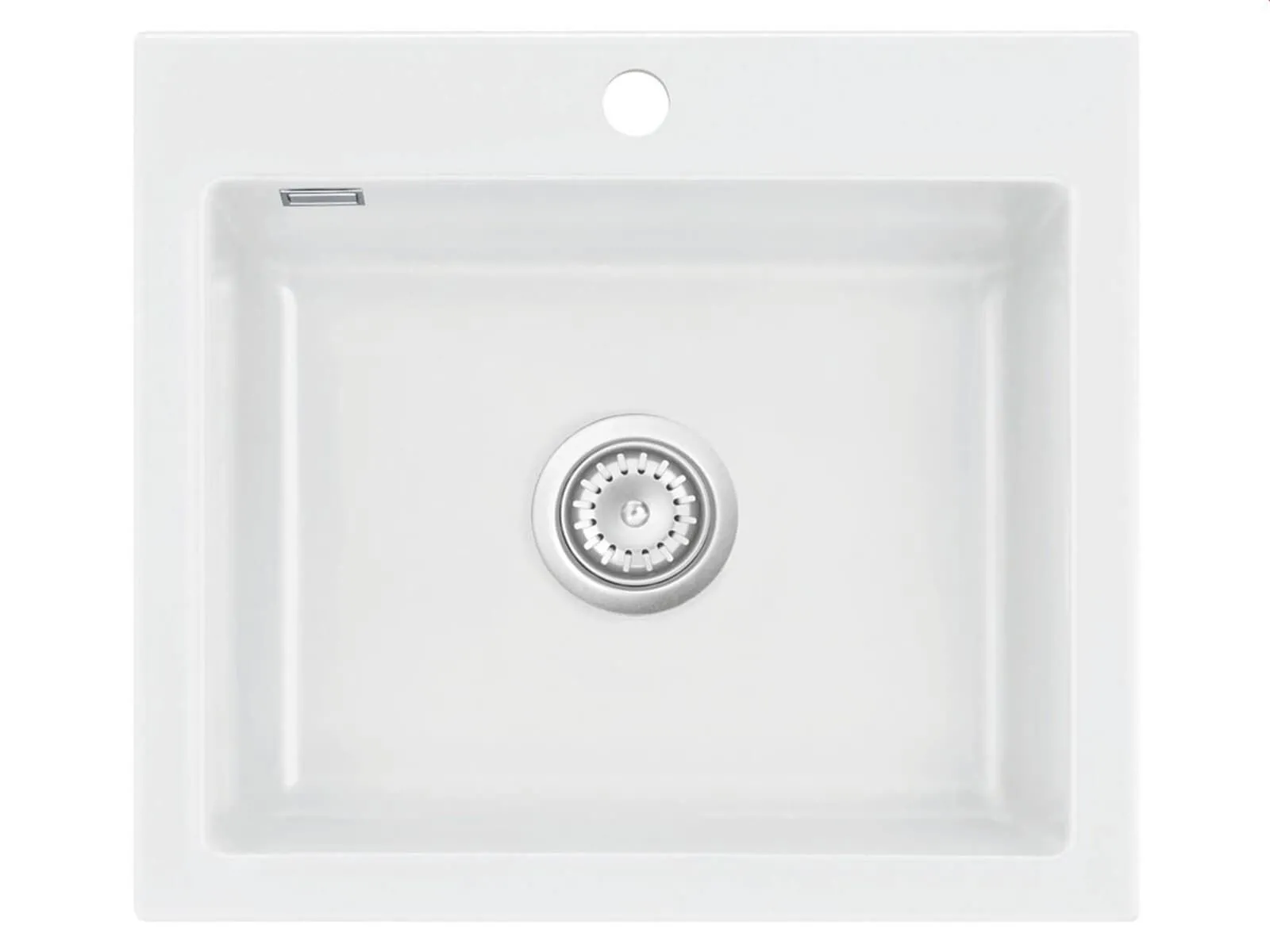 Systemceram Mera 57 Gronland, Zlew ceramiczny, korek manualny