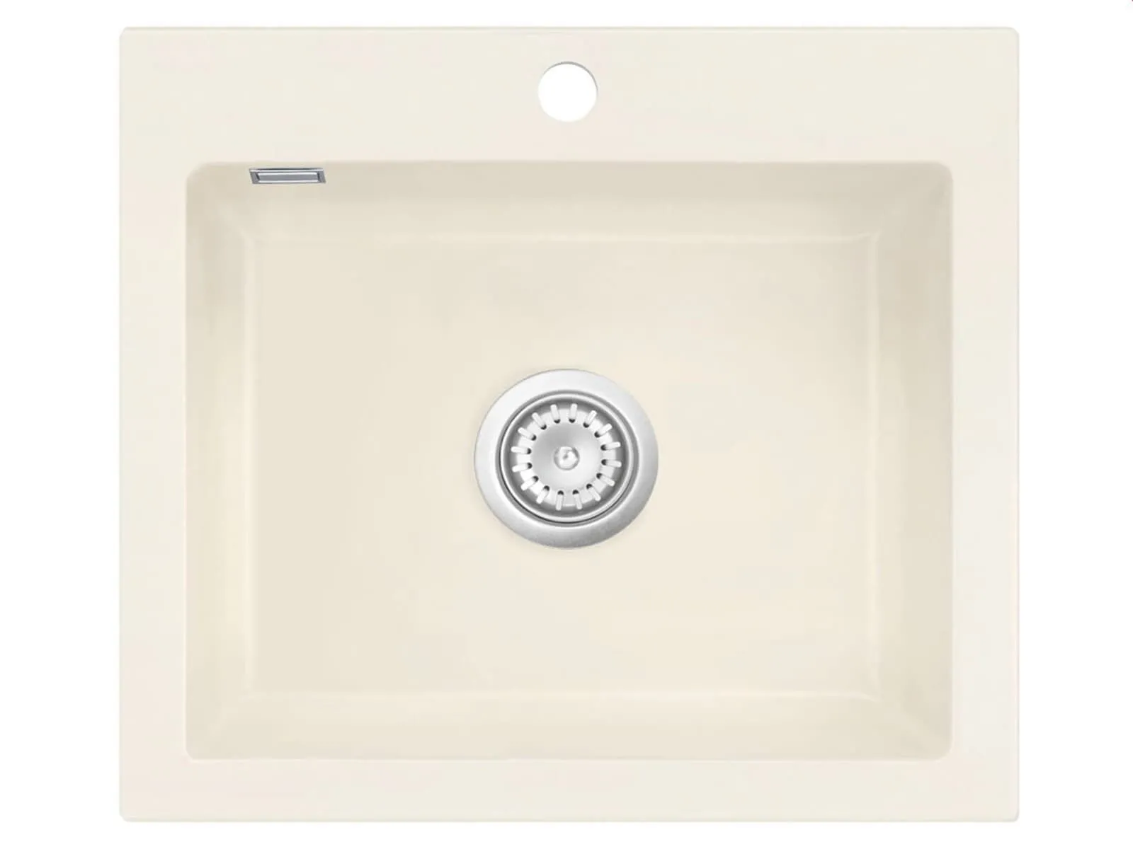 Systemceram Mera 57 Jasmin, Zlew ceramiczny, korek manualny