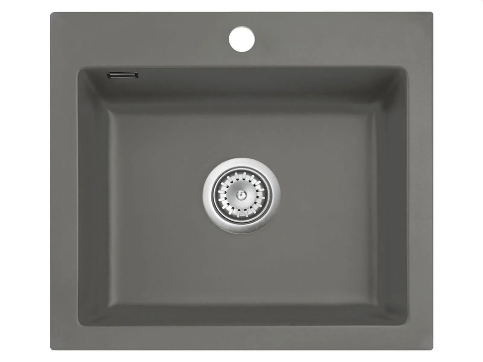 Systemceram Mera 57 Lava, Zlew ceramiczny, korek manualny