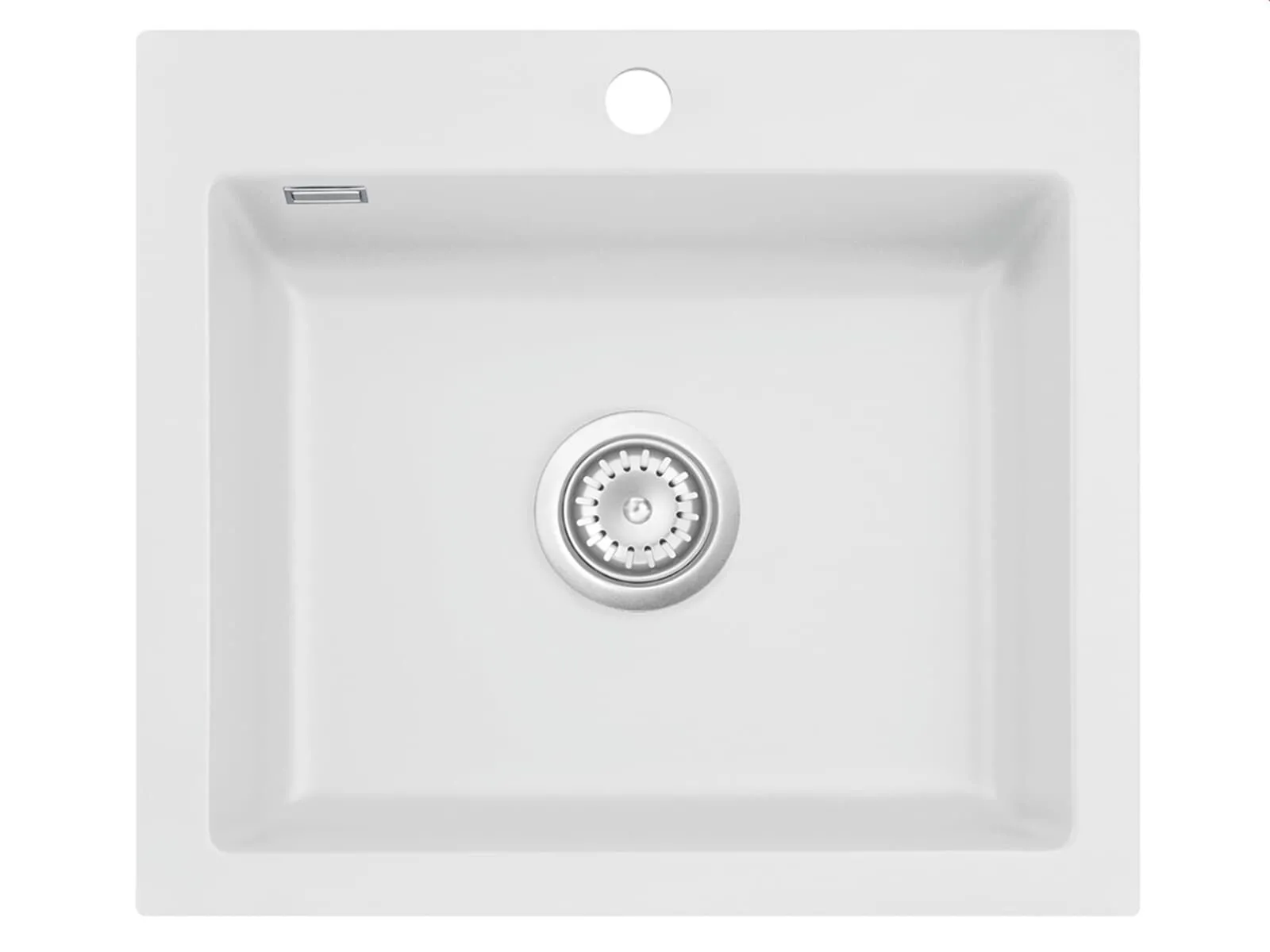 Systemceram Mera 57 Satin, Zlew ceramiczny, korek manualny