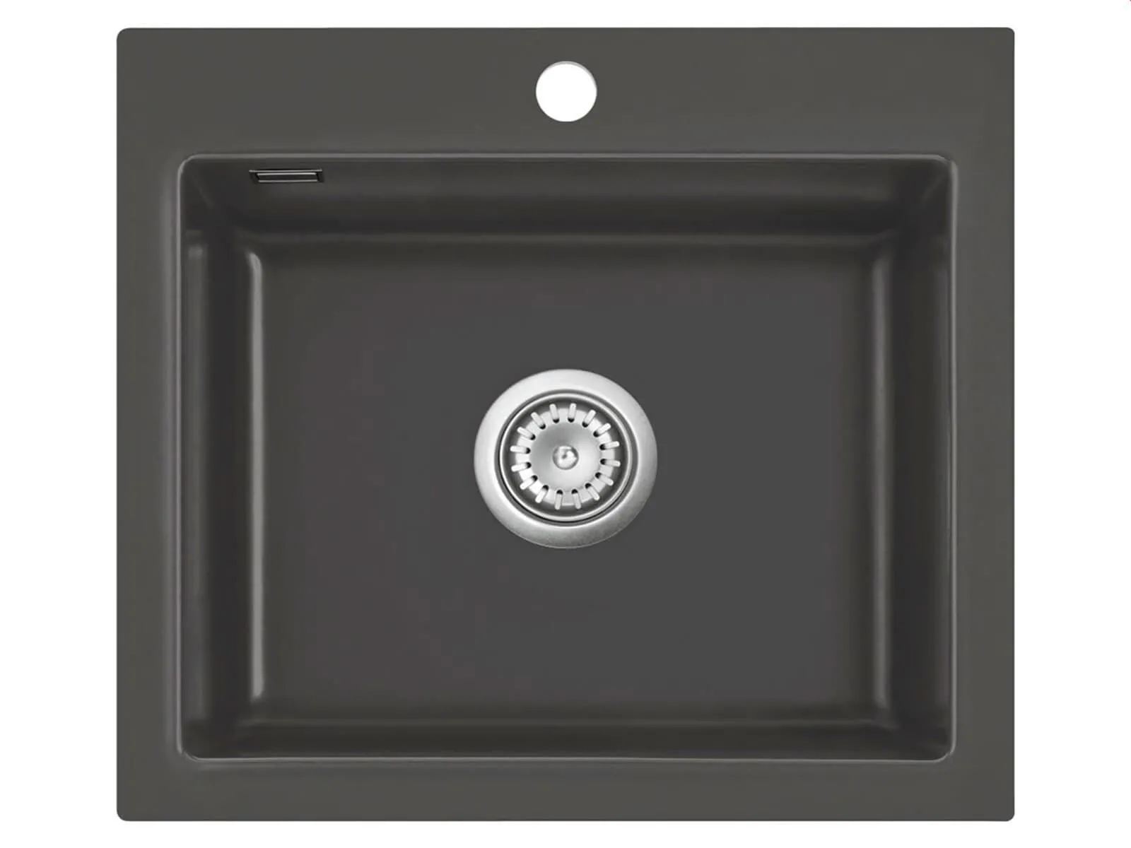 Systemceram Mera 57 Schiefer, Zlew ceramiczny, korek manualny