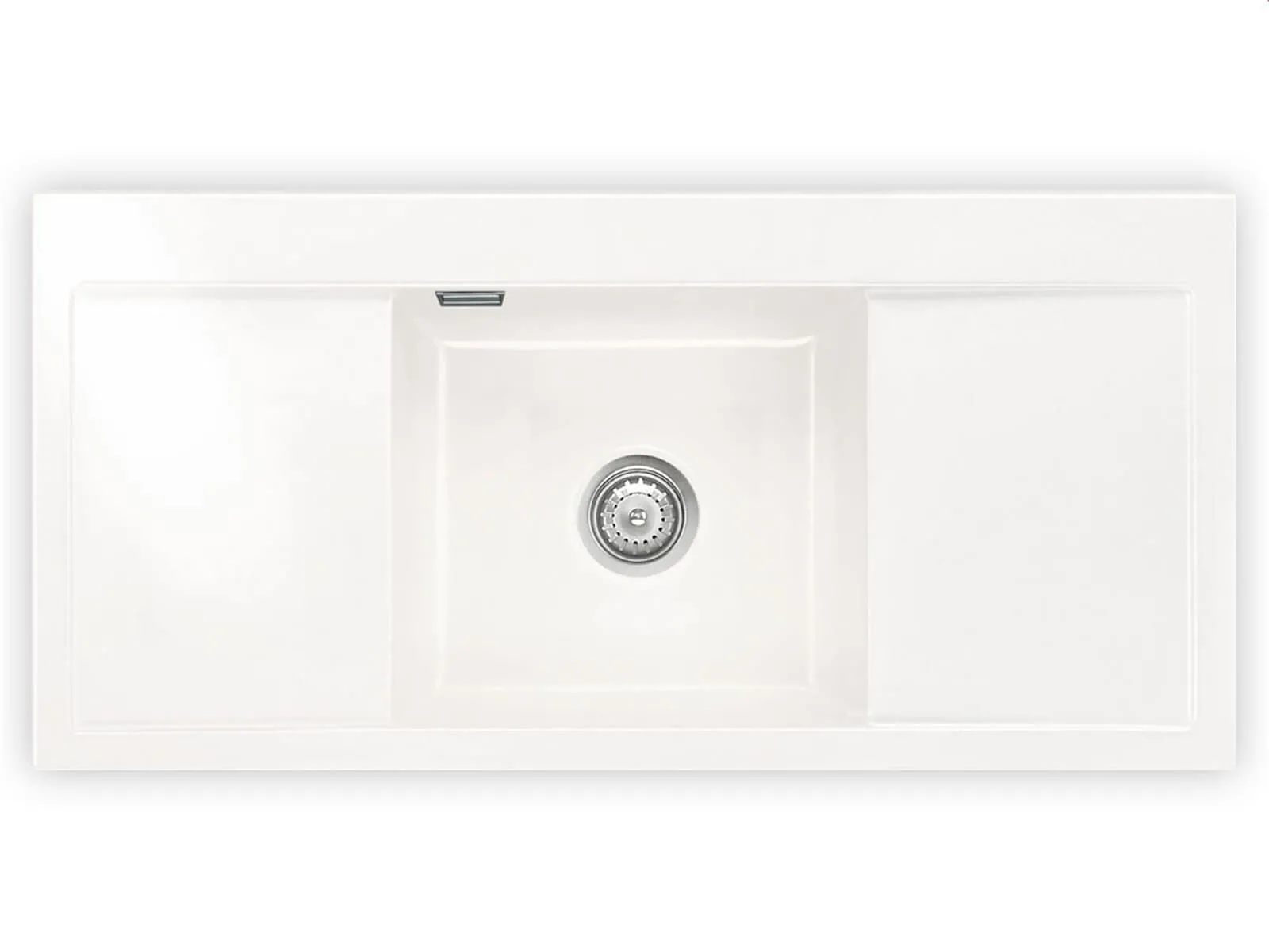 Systemceram Mera Middle Gronland, zlew ceramiczny, korek manualny