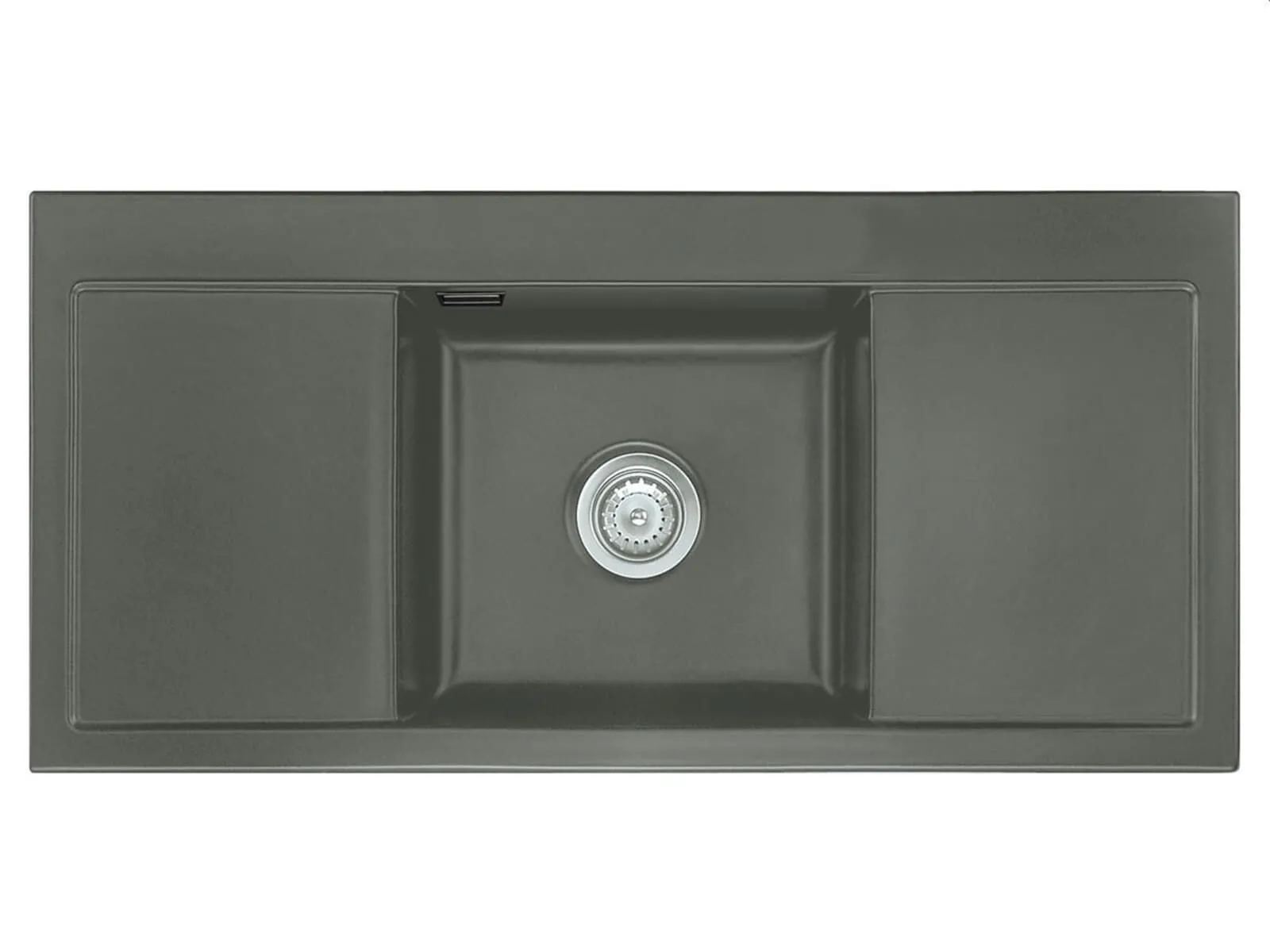 Systemceram Mera Middle Lava, zlew ceramiczny, korek manualny