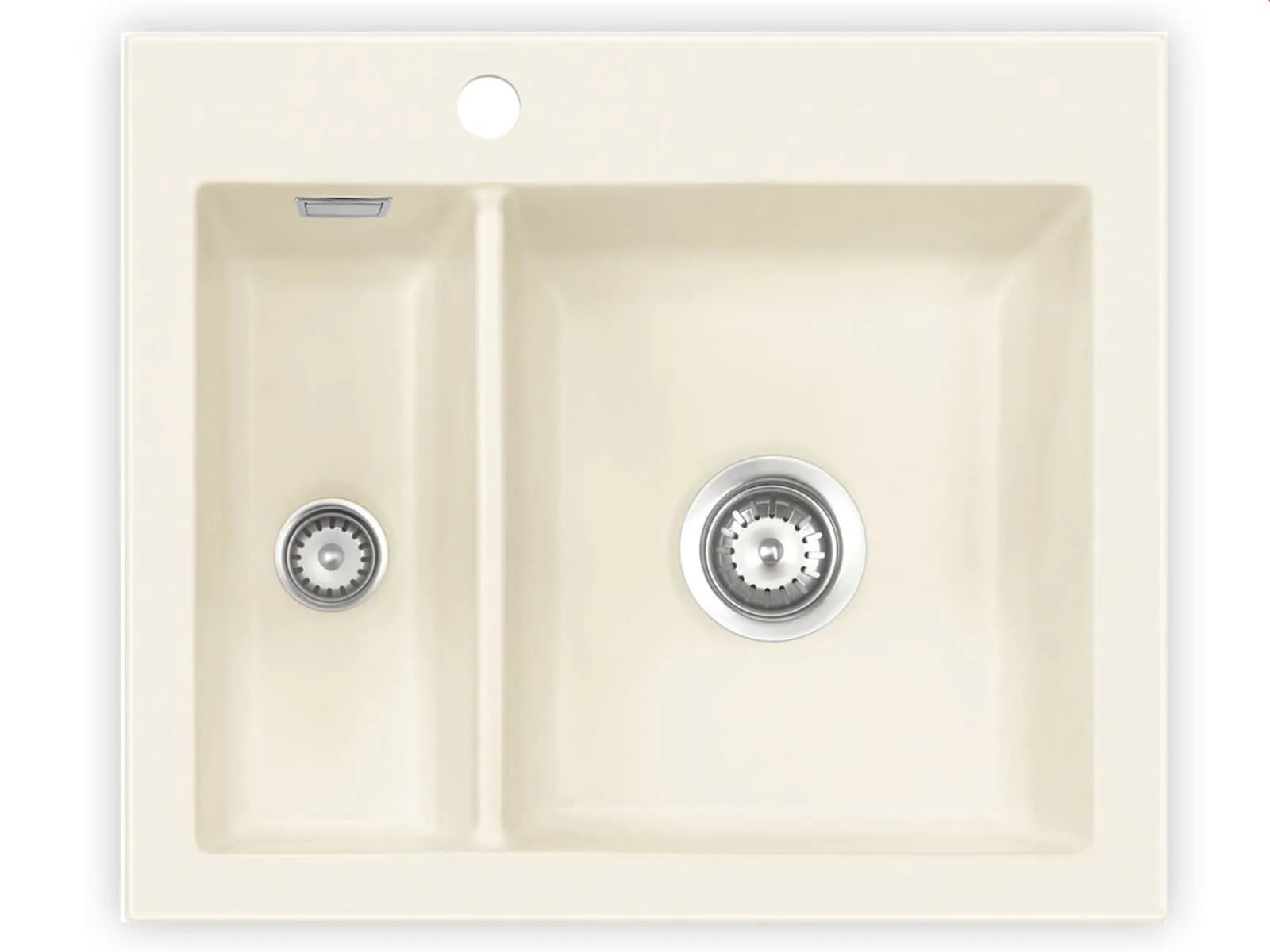 Systemceram Mera 60 Jasmin, Zlew ceramiczny, korek manualny