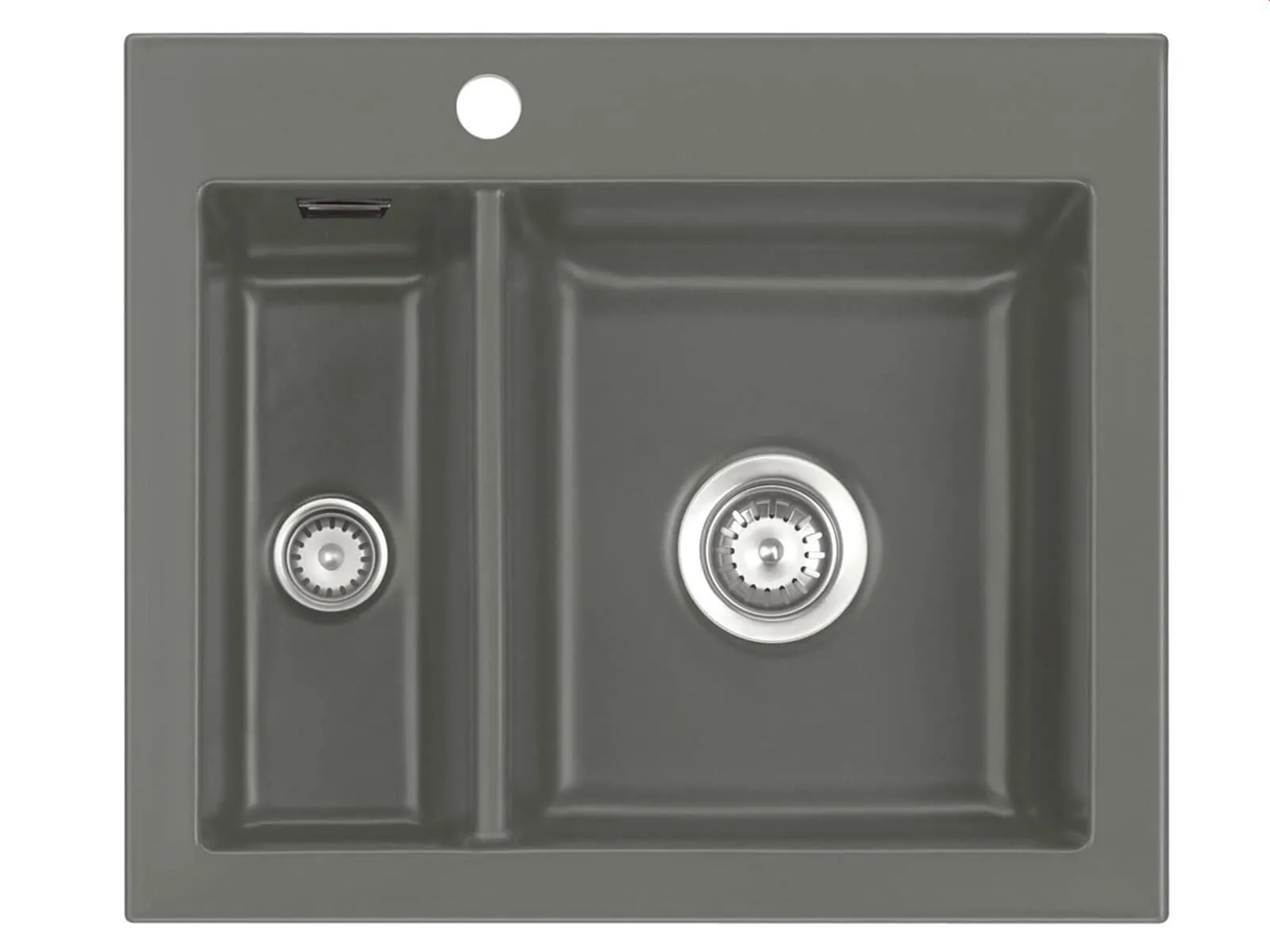 Systemceram Mera 60 Lava, Zlew ceramiczny, korek manualny