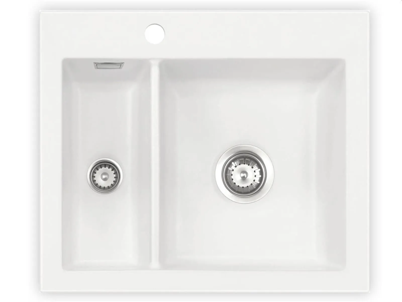 Systemceram Mera 60 Polar, Zlew ceramiczny, korek manualny