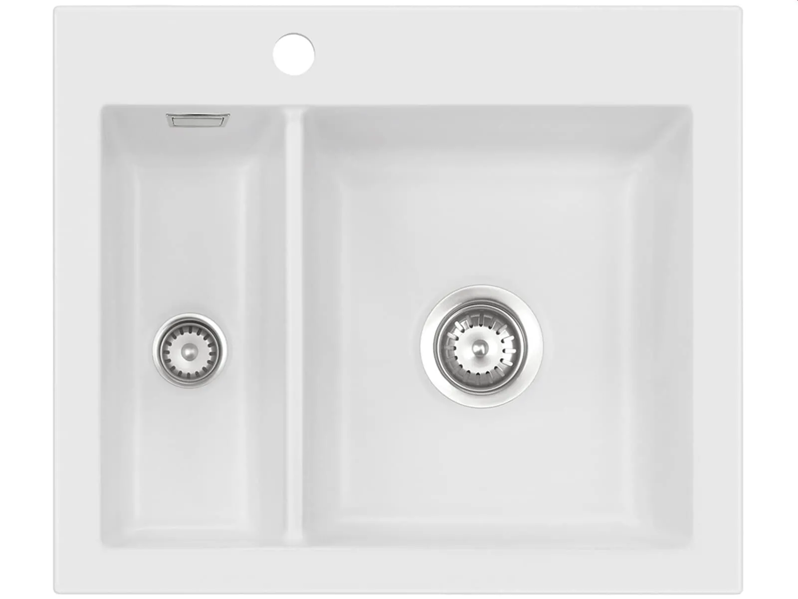 Systemceram Mera 60 Satin, Zlew ceramiczny, korek manualny