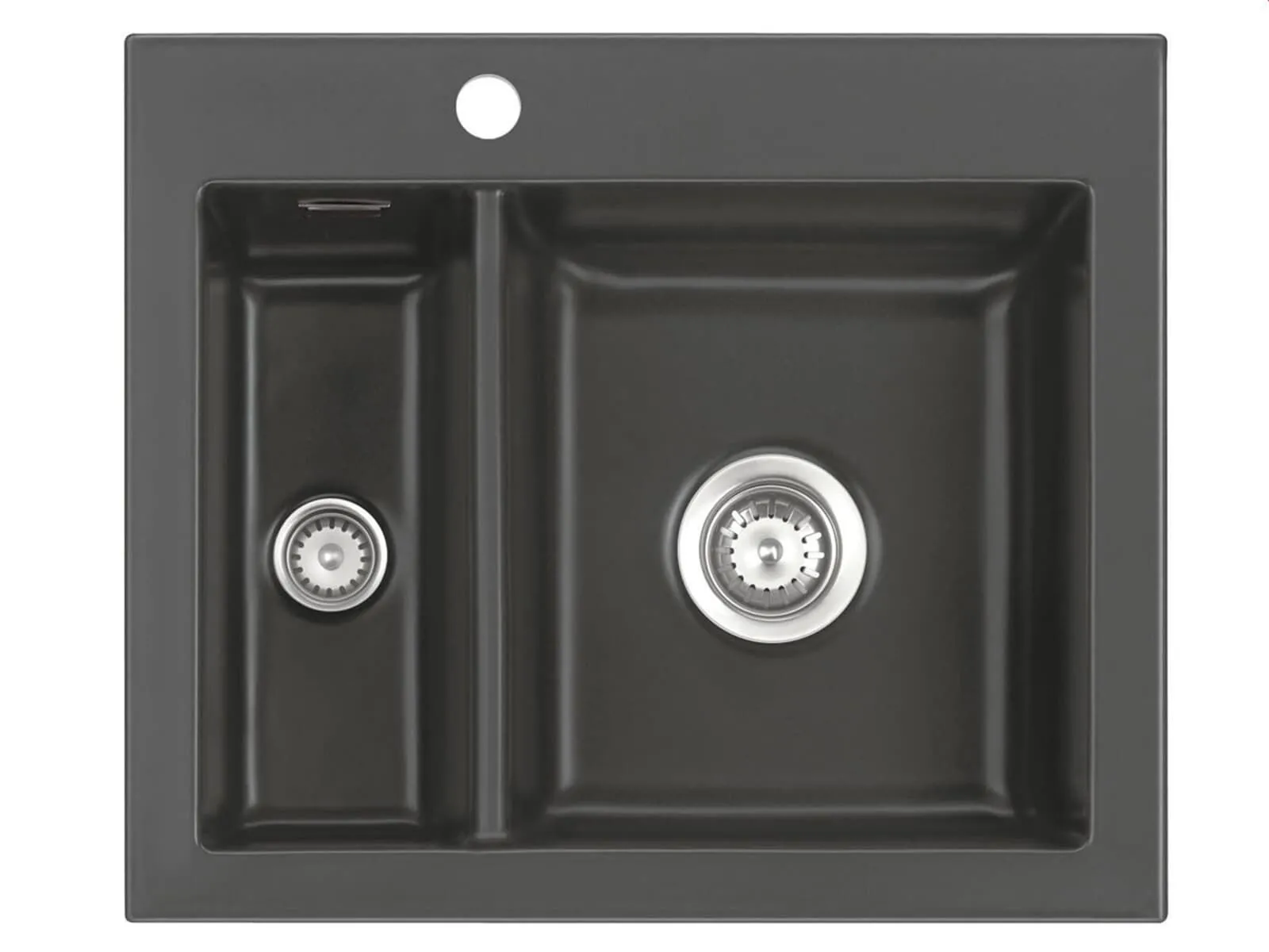 Systemceram Mera 60 Schiefer, Zlew ceramiczny, korek manualny