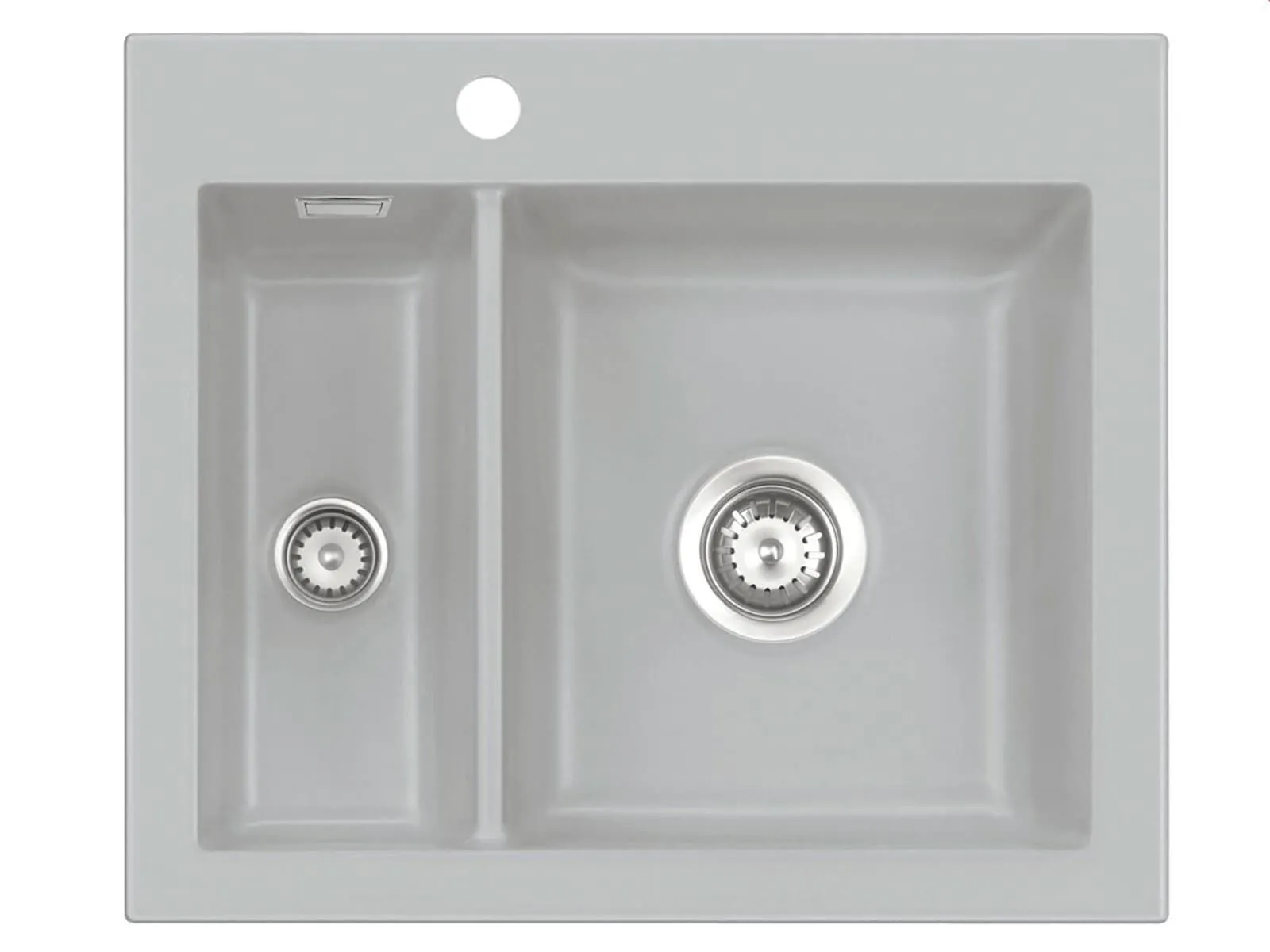 Systemceram Mera 60 Titan, Zlew ceramiczny, korek manualny