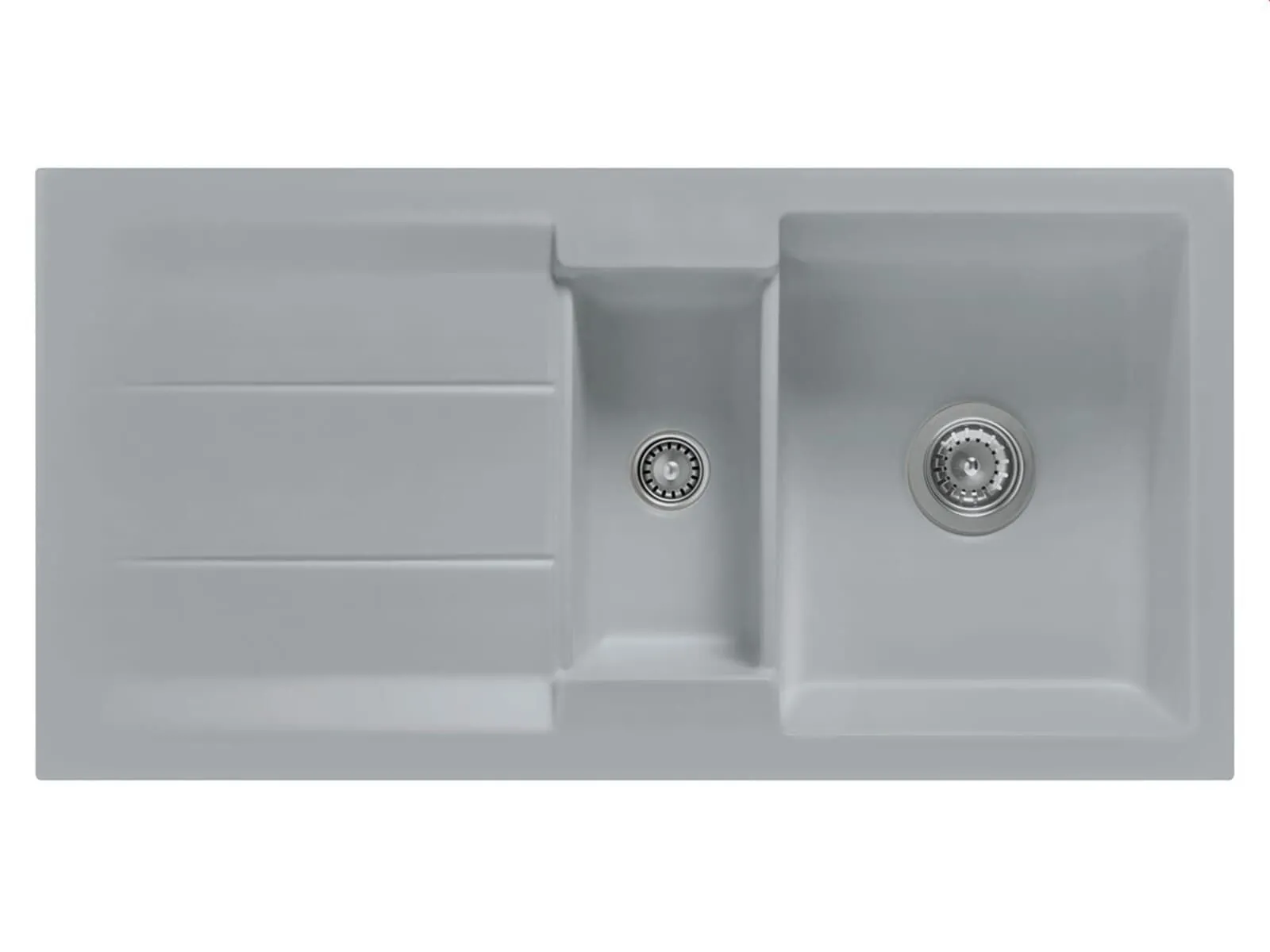 Systemceram Genea 100 Titan, Zlewozmywak ceramiczny, korek manualny