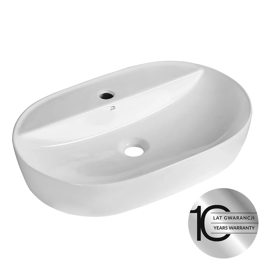 LAVEO Lomami VUL 6161 umywalka nablatowa ceramiczna z miejscem na baterię