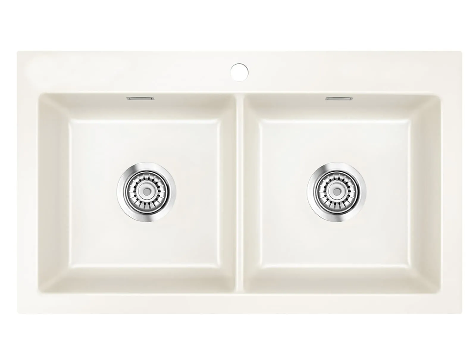 Systemceram Mera Twin Magnolia, Zlewozmywak ceramiczny, korek manualny,