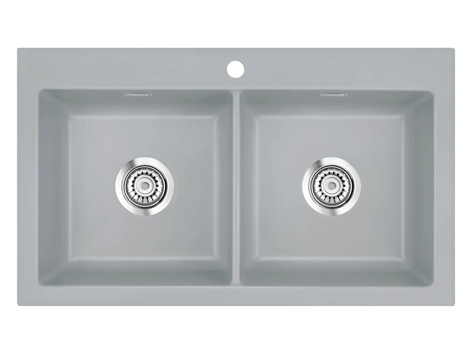 Systemceram Mera Twin Titan, Zlewozmywak ceramiczny, korek manualny,