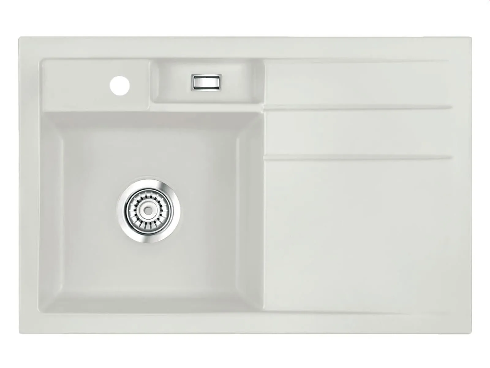 Systemceram BELA 78 Alu, zlewozmywak ceramiczny, korek manualny