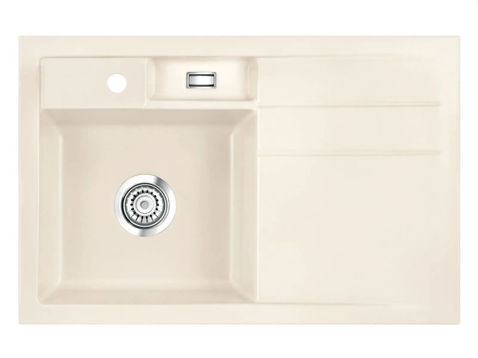 Systemceram BELA 78 Jasmin, zlewozmywak ceramiczny, korek manualny